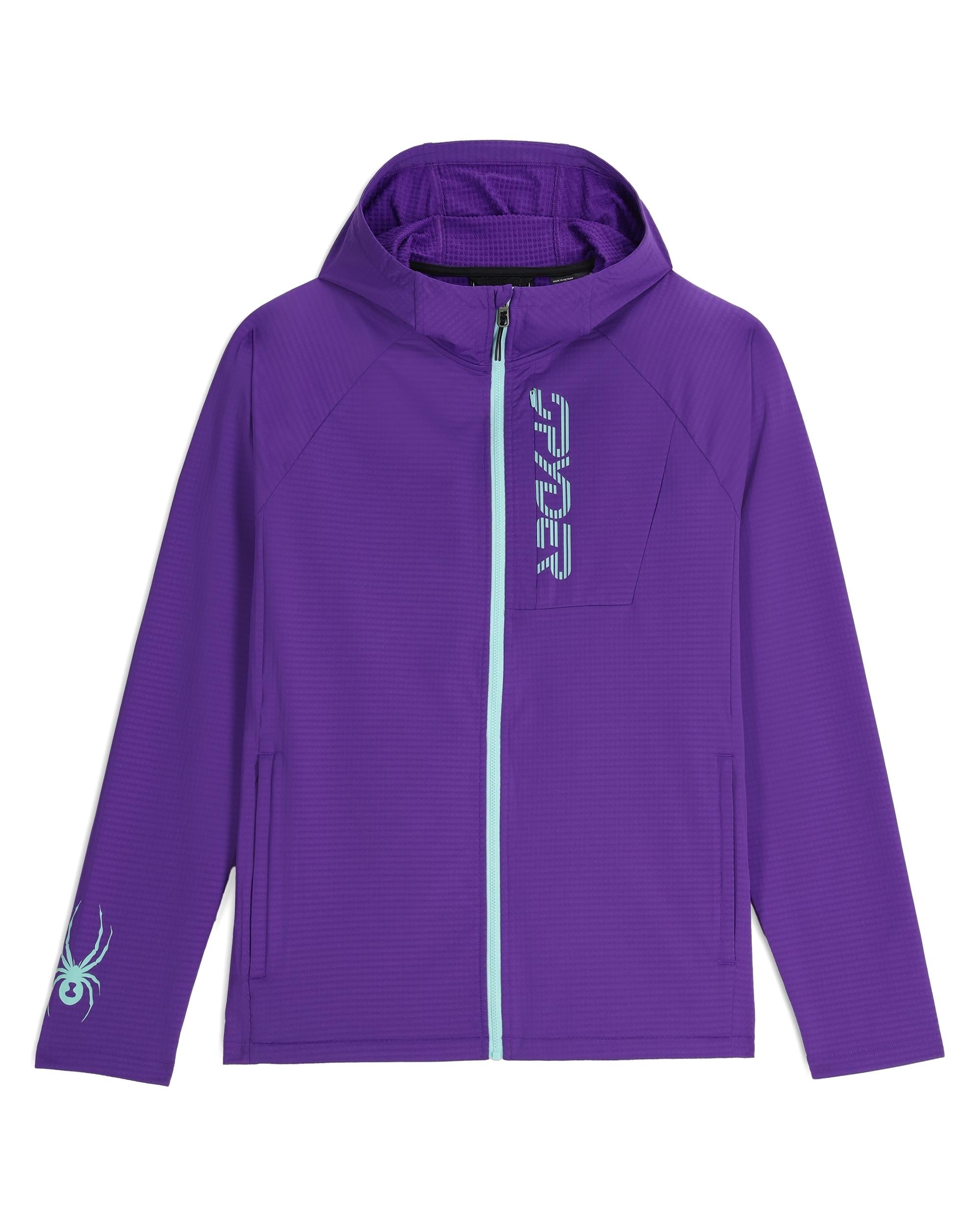Mens Gridweb Fleece Hoodie - Deep Purple – Spyder
