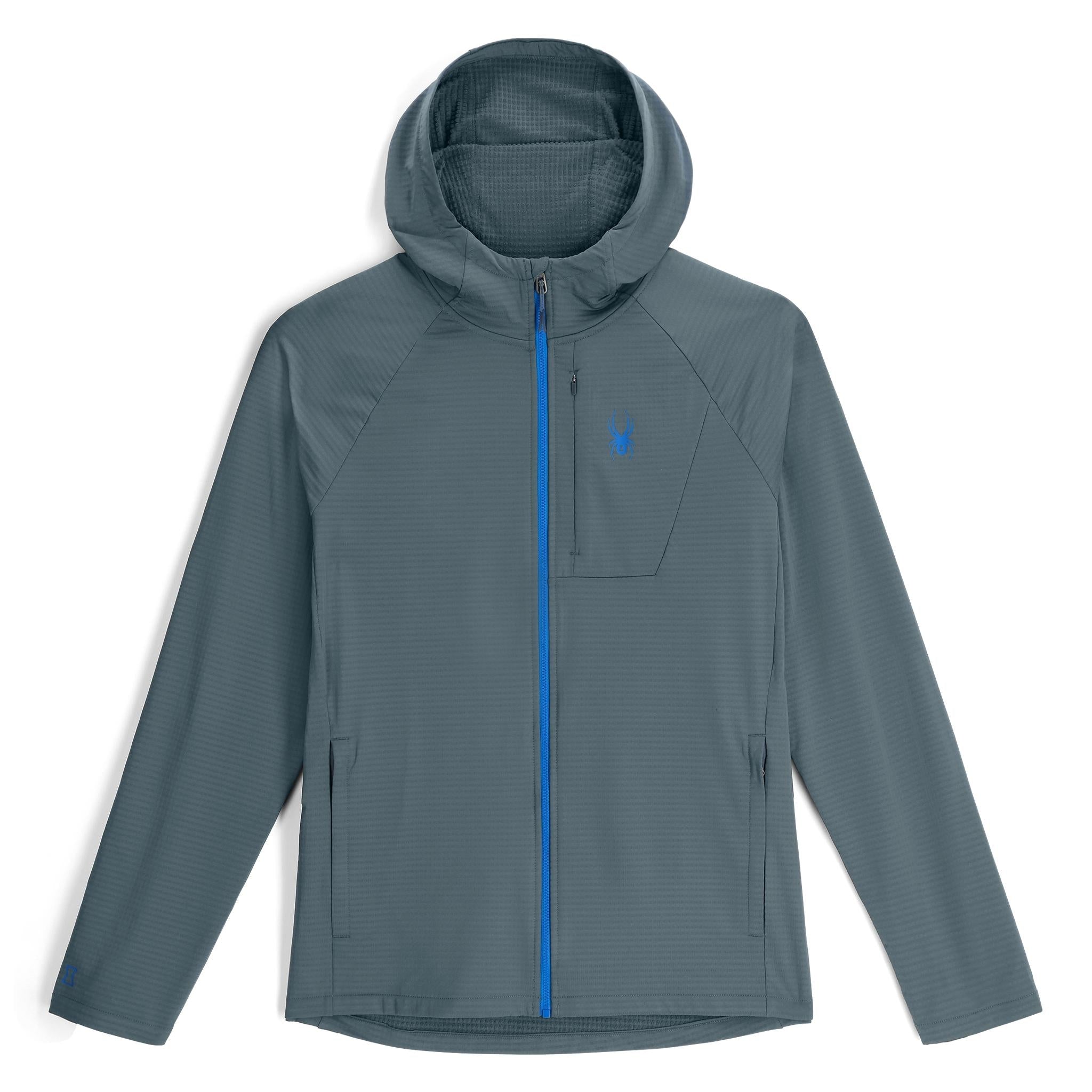 Mens Gridweb Hoodie - Slate Blue – Spyder