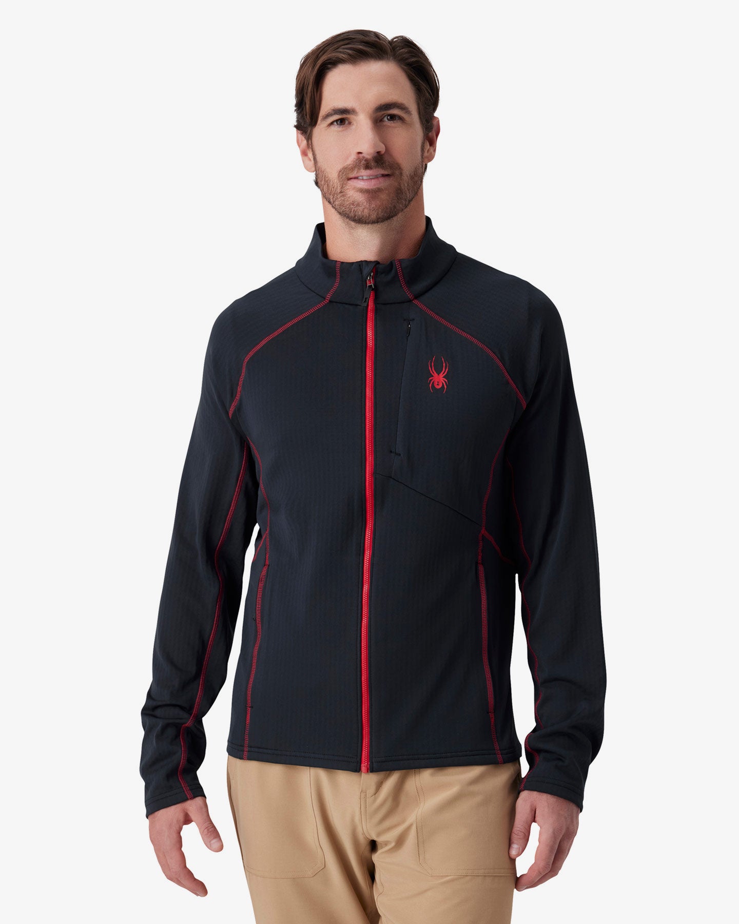 NOREMID SPIDER JACKET – RED L ケンタウロス健太 Men's Gridweb Fleece Jacket