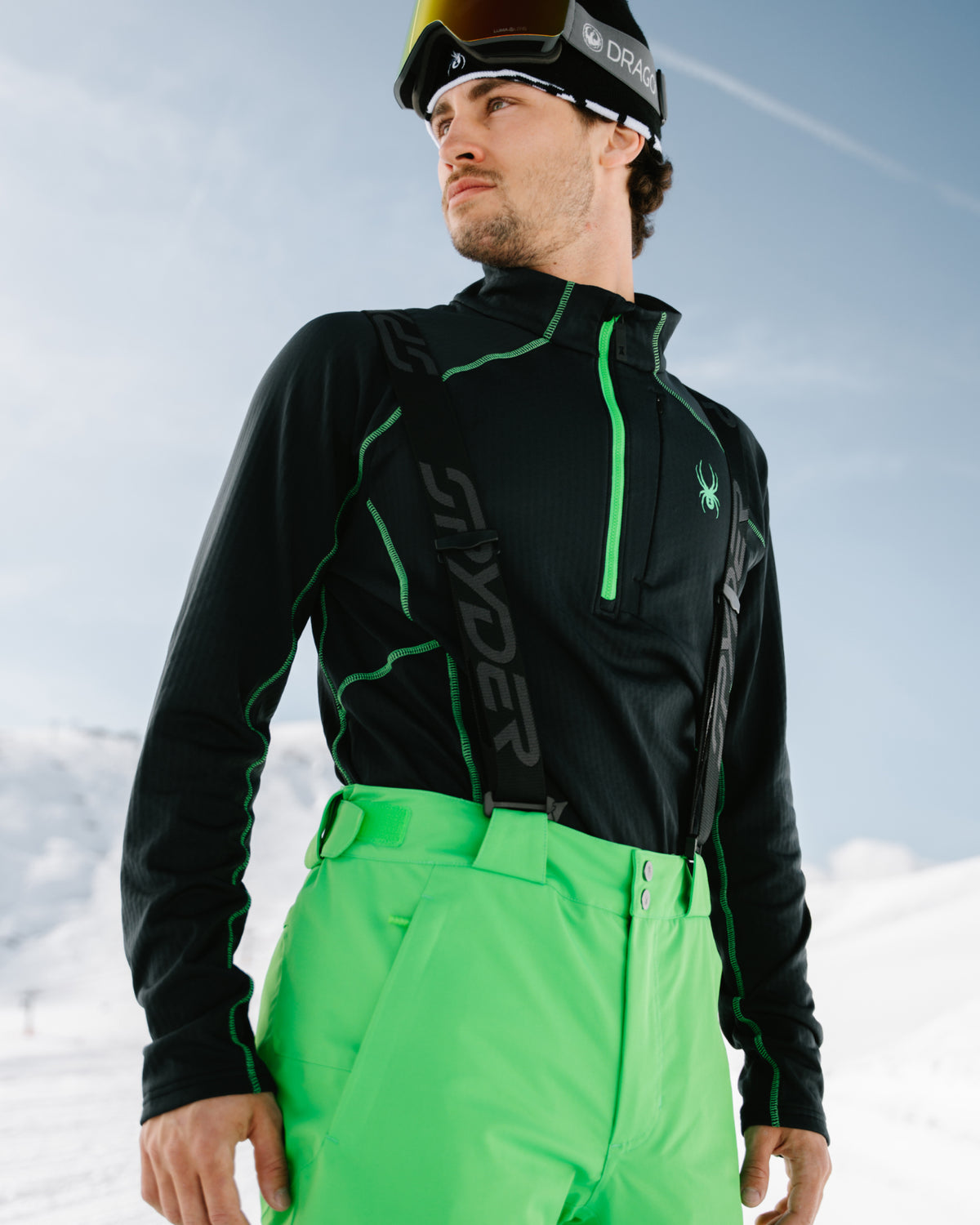 Men's Gridweb Fleece 1/2 Zip - Strobe Green