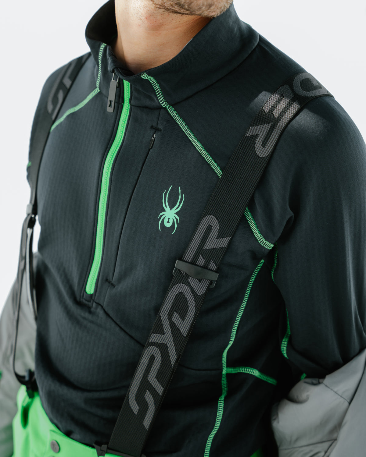 Men's Gridweb Fleece 1/2 Zip - Strobe Green