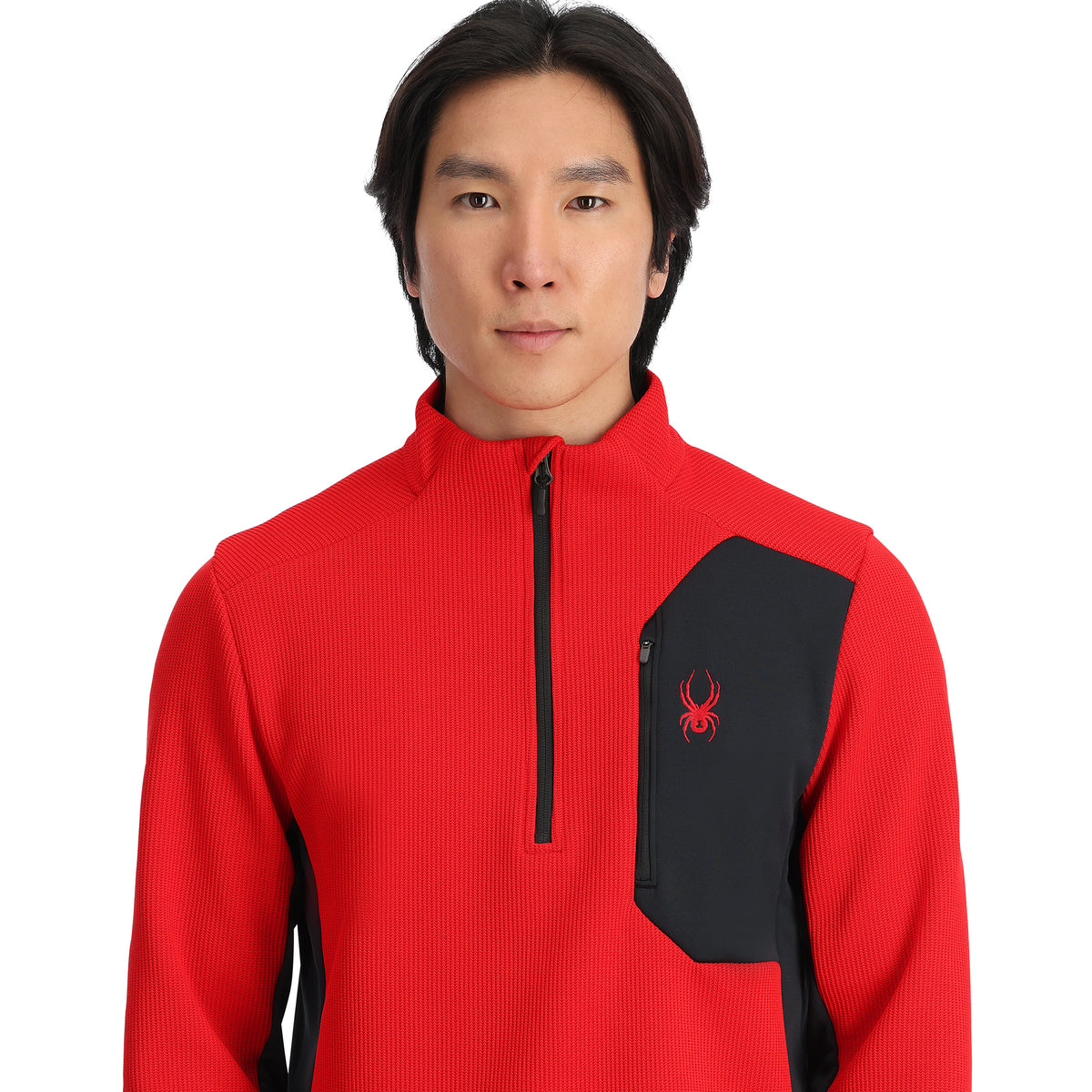 Mens Bandit Half Zip Fleece Jacket - Spyder Red