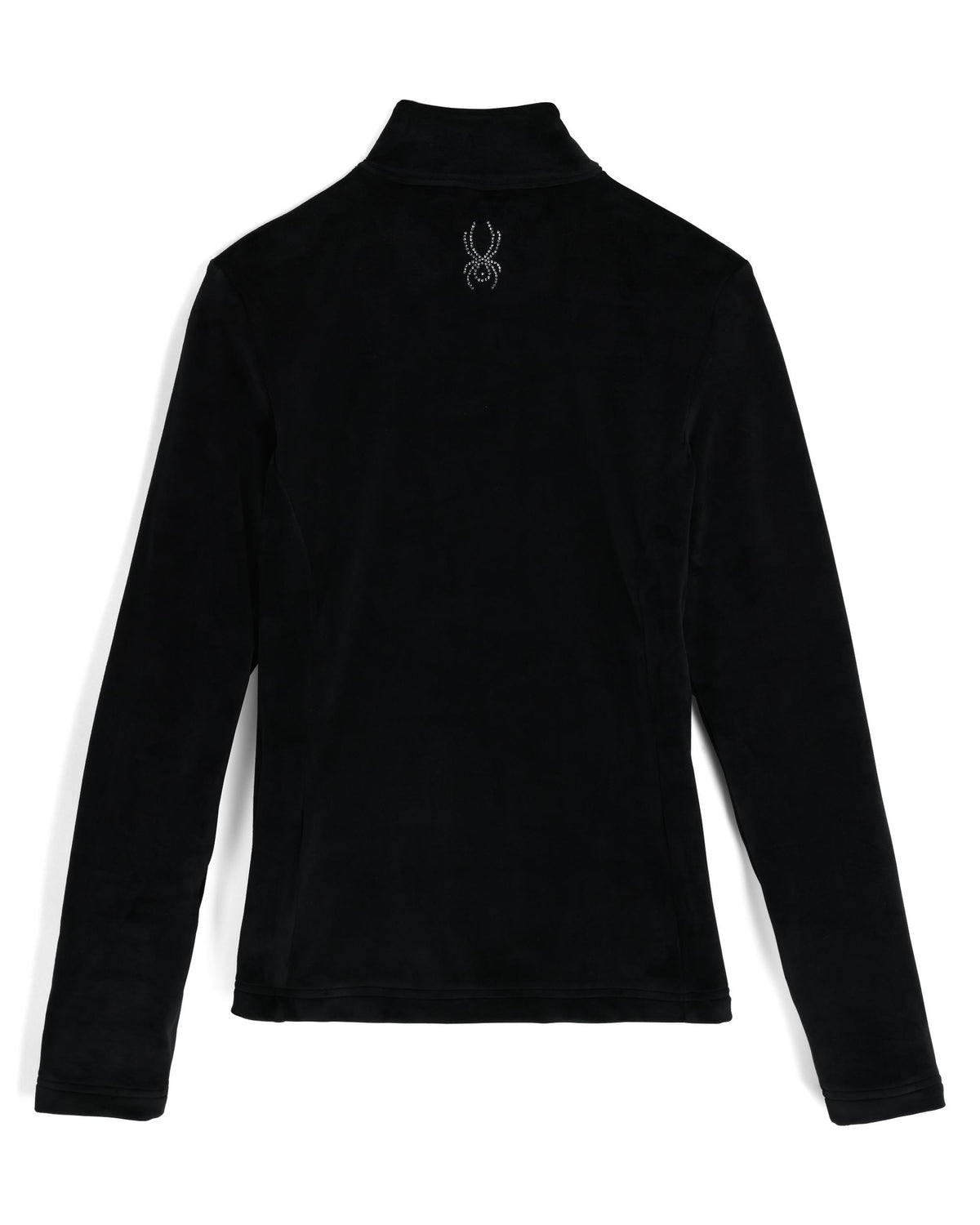Black long-sleeve shirt with a logo on a white background