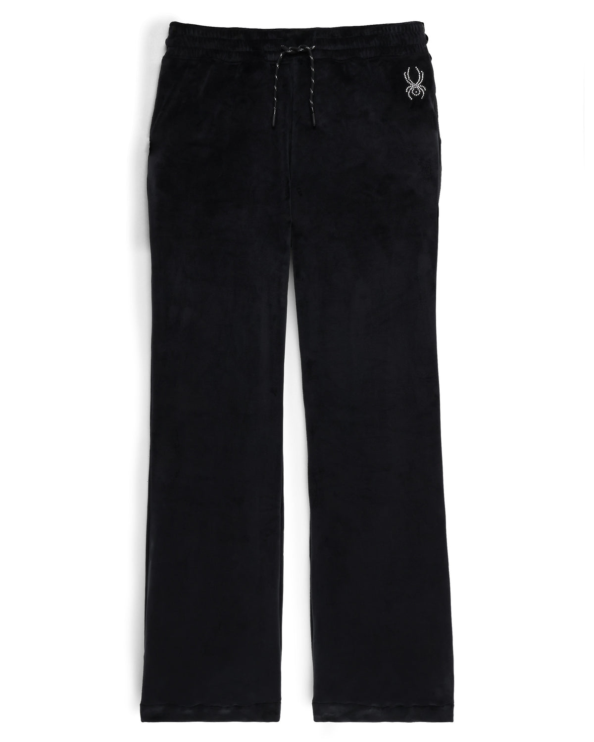 Black pants with a logo on a white background