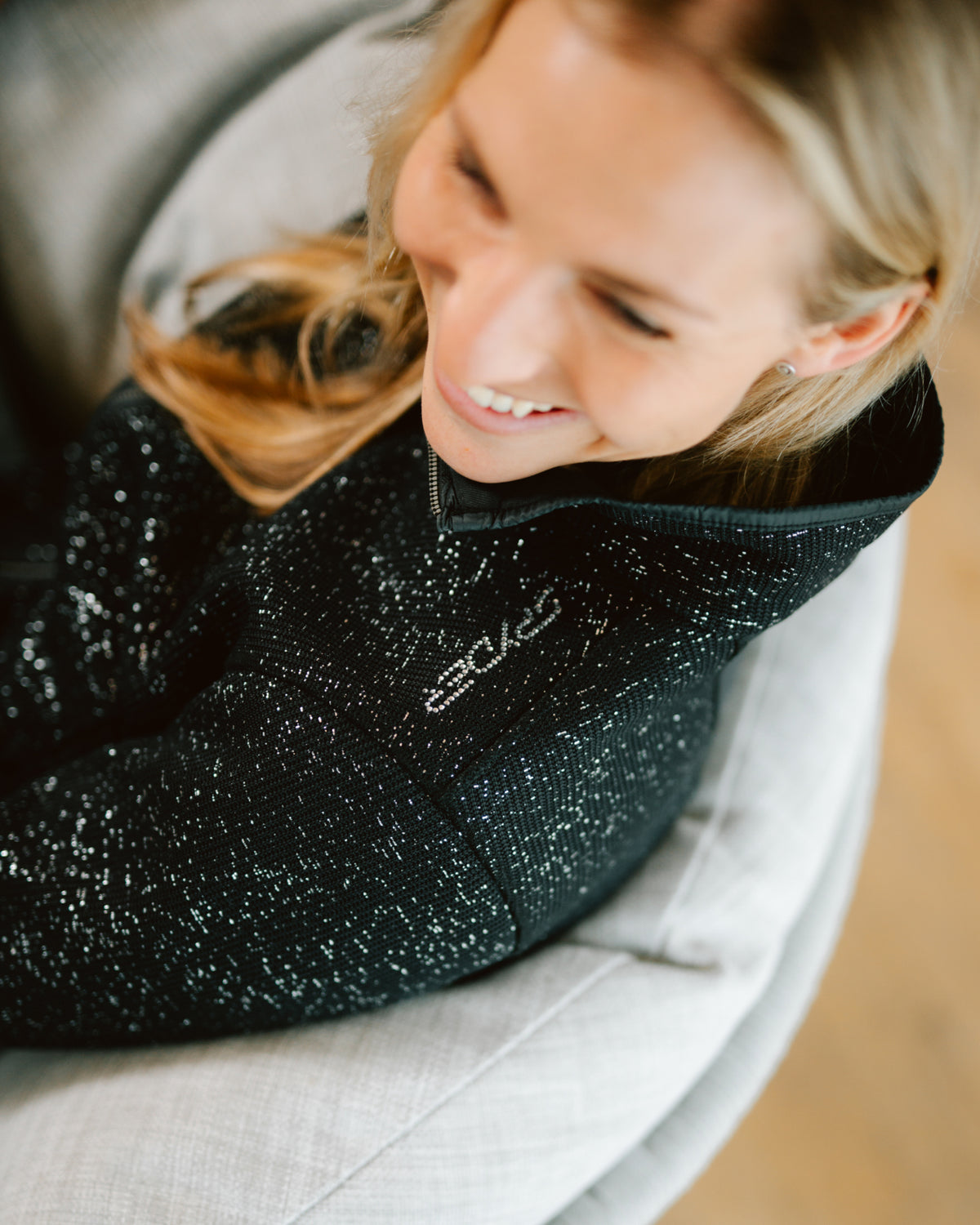 Women's Luxe Sweater Fleece Jacket - Black