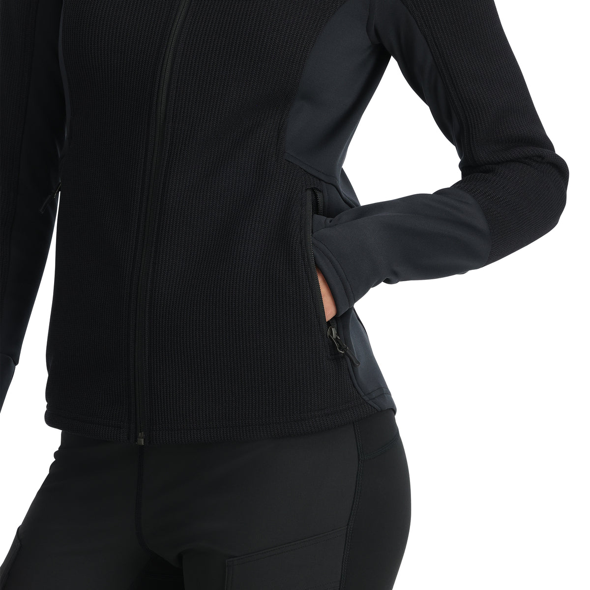 Womens Bandita Full Zip Sweater - Black