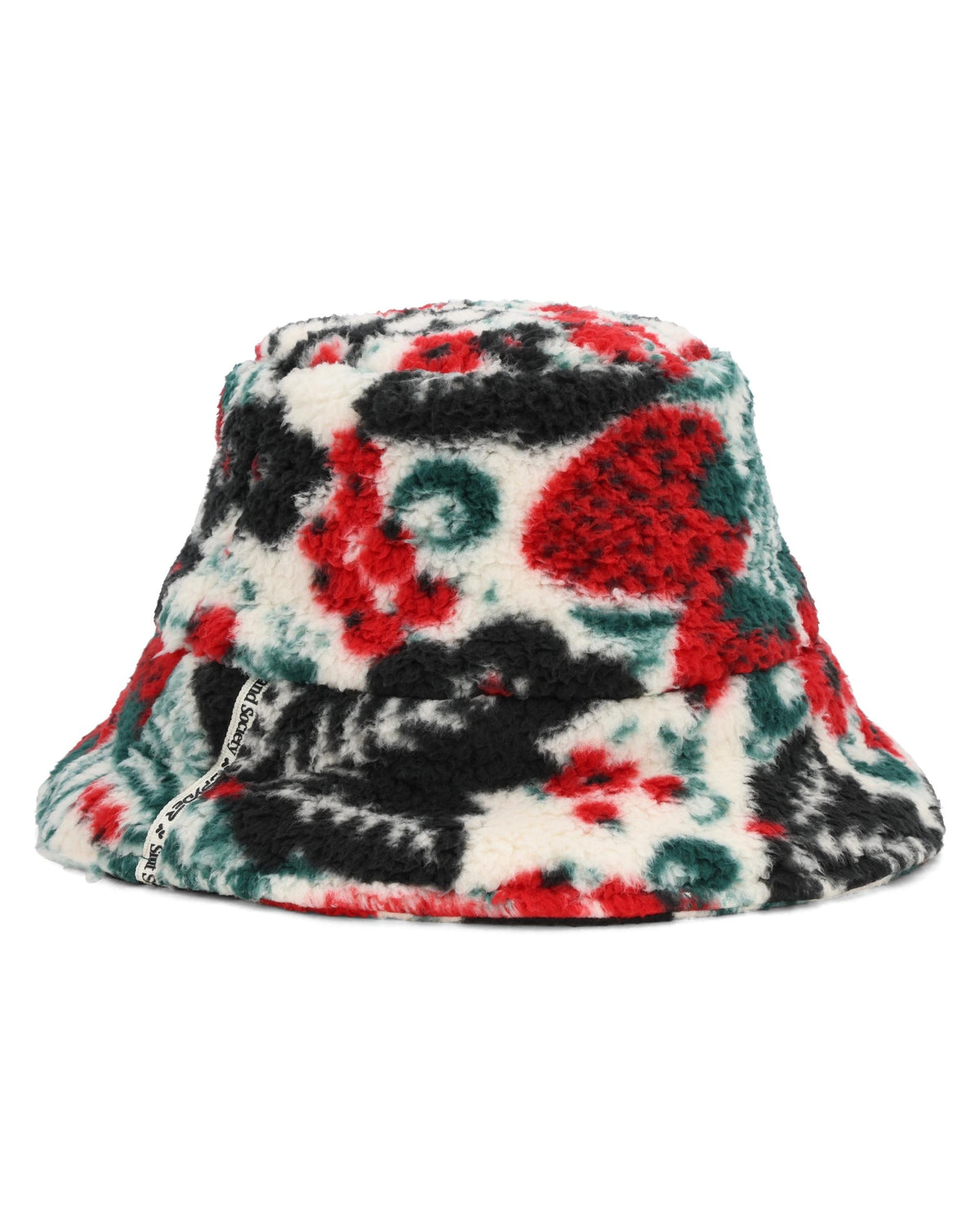 Floral patterned bucket hat on a white background