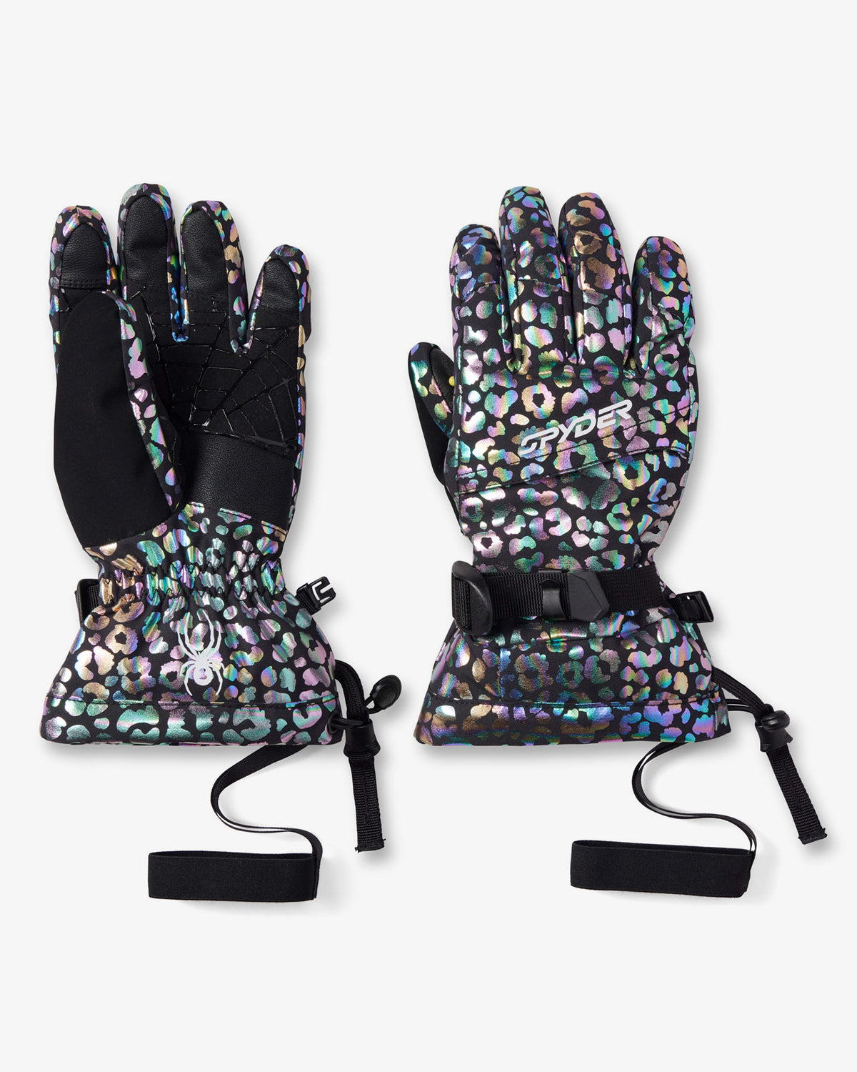 Boys' Youth Overweb Ski Gloves - Leopard