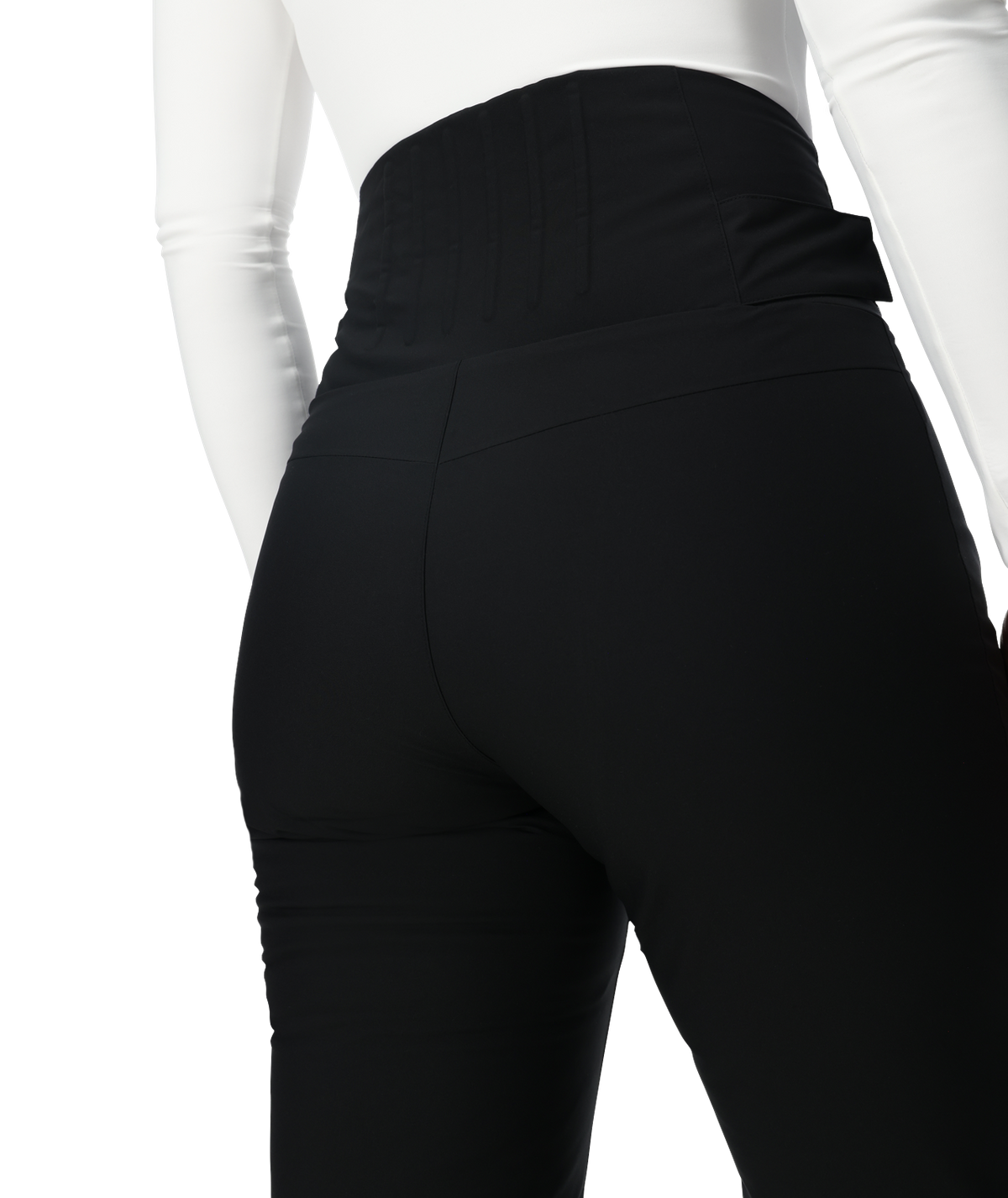 Black leggings worn by a person on a white background
