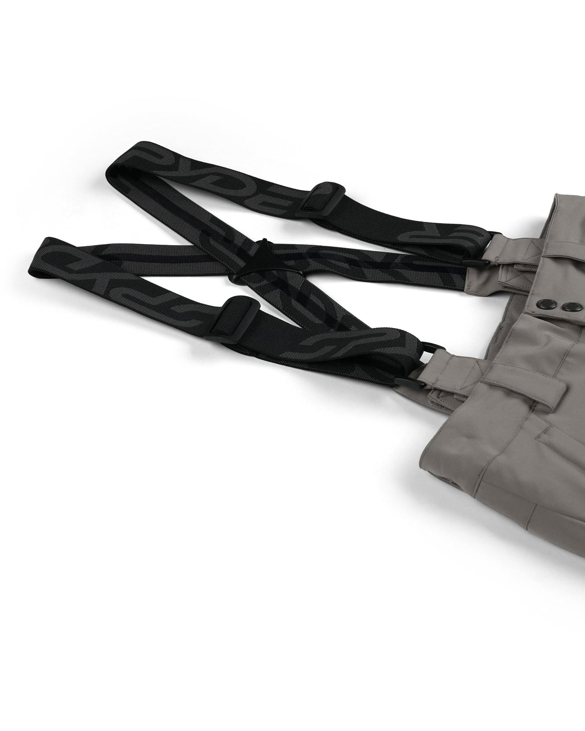 Black belt with a gray bag on a white background