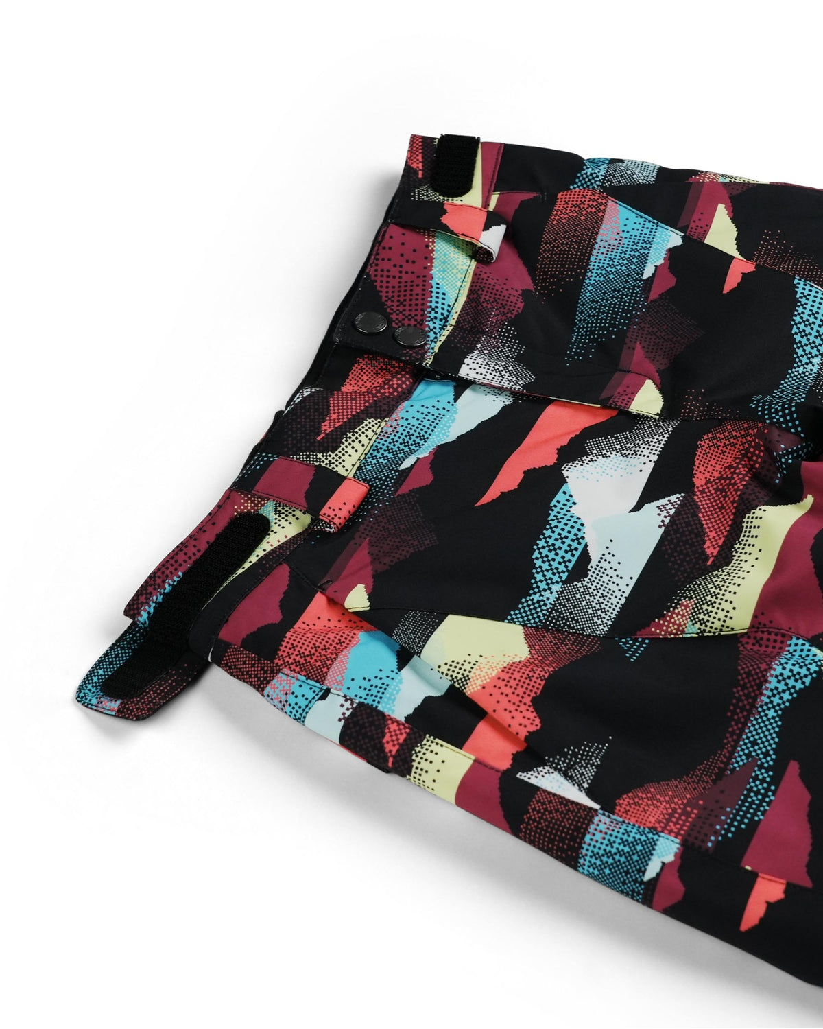 Colorful patterned fabric on a white background