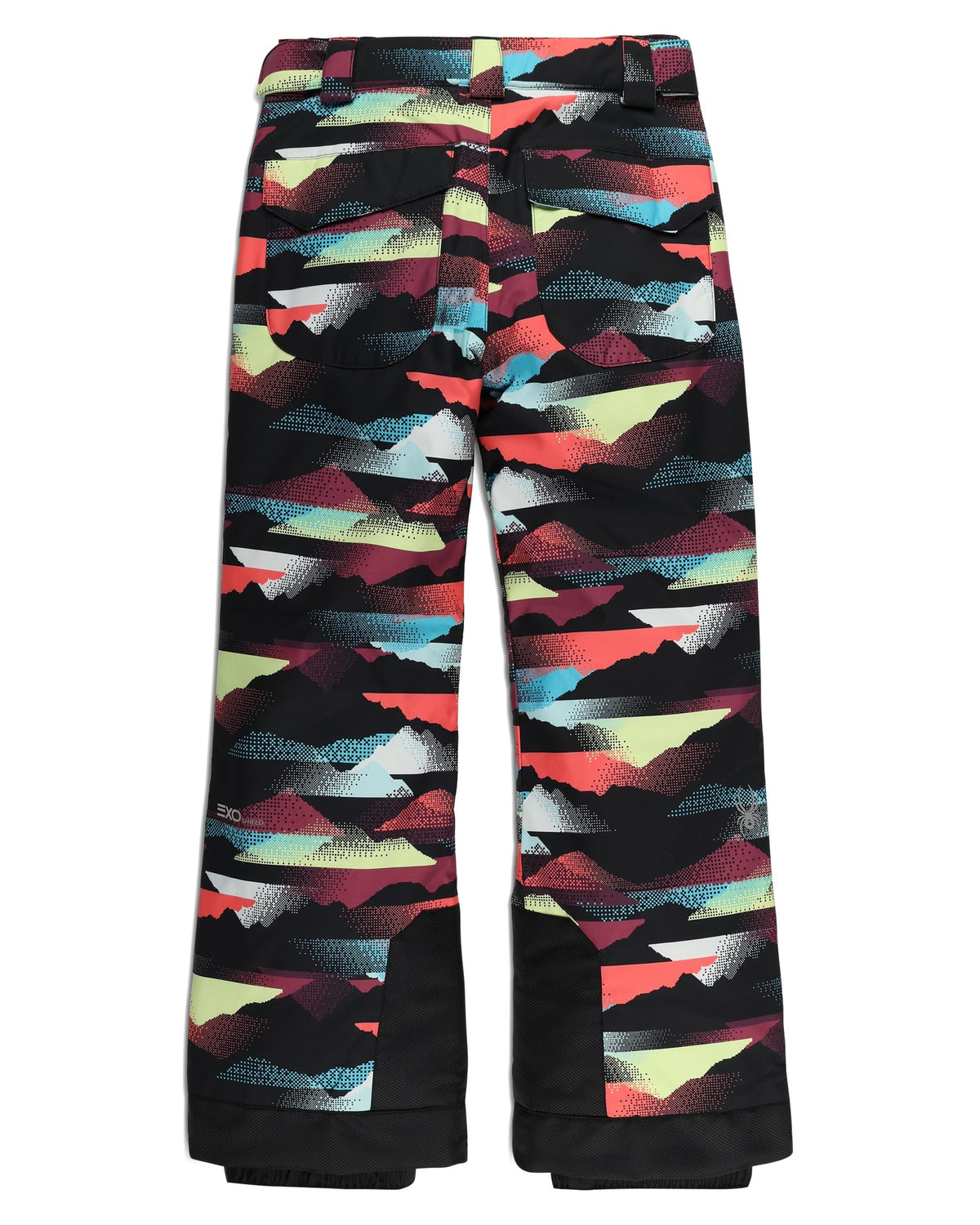 Colorful patterned pants on a white background