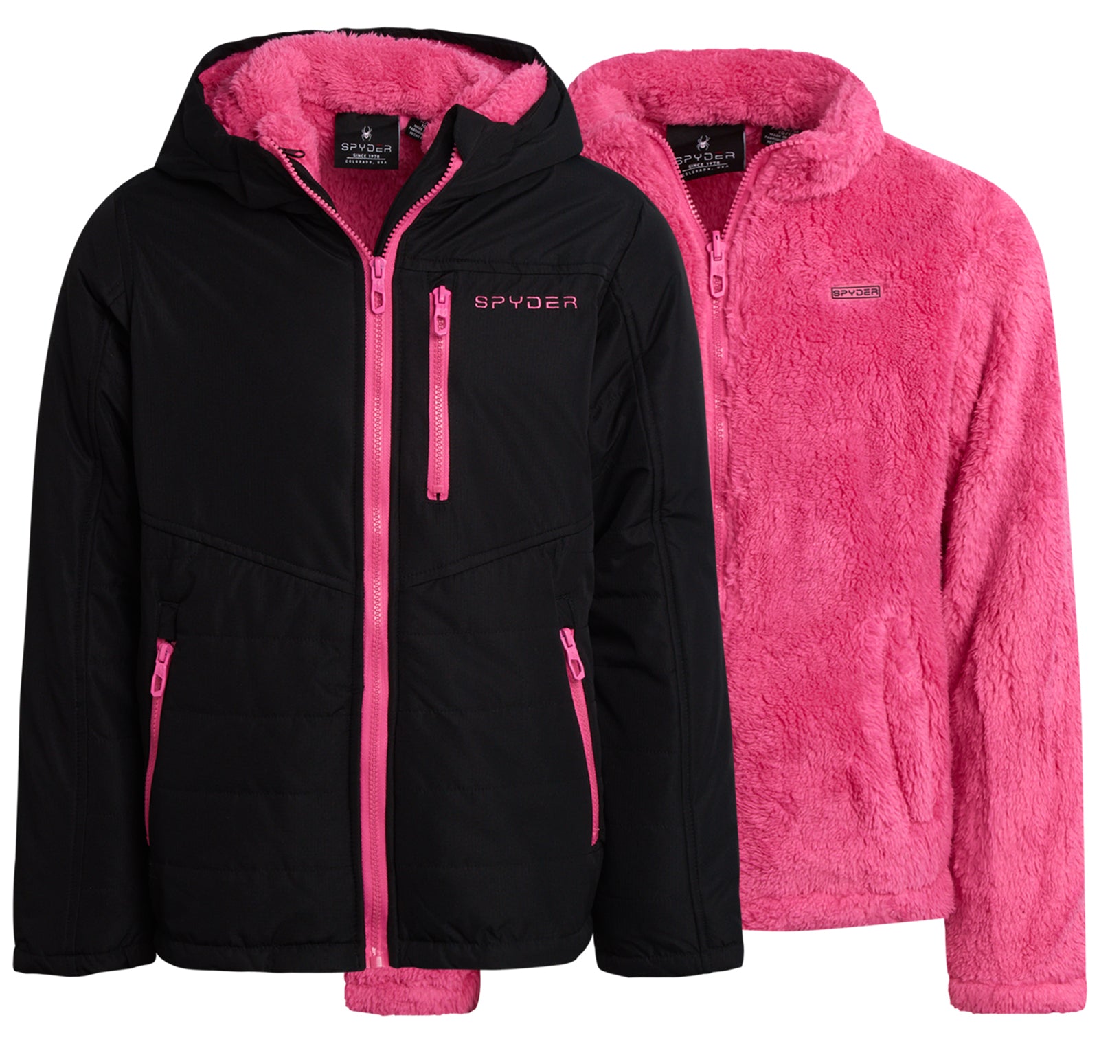 Pull à Zip 1/4 Spyder Pour Fille - Taille L En Polaire Rose - Occasion Excellent état
