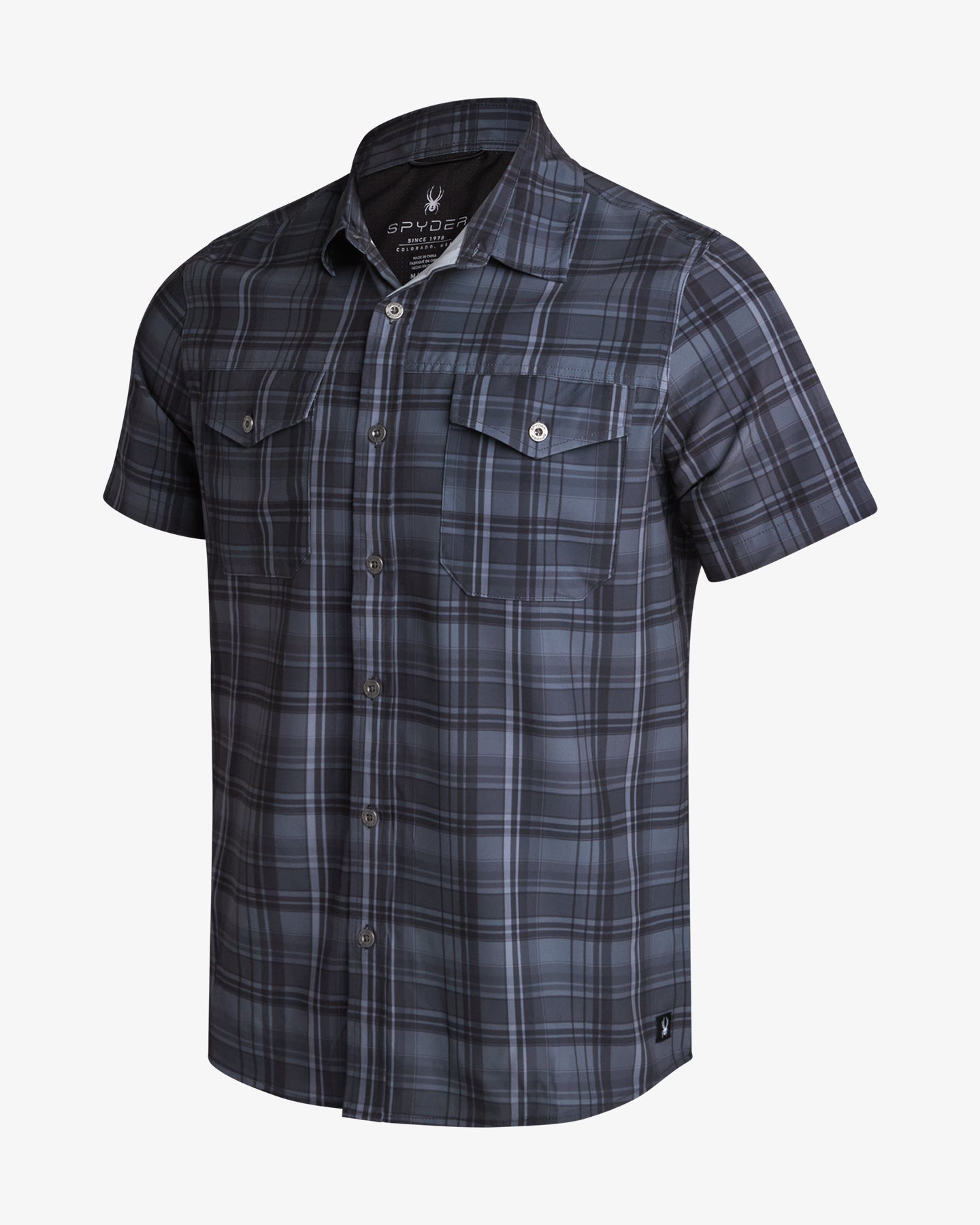 grey and black dress shirt Men's Seaside Collared Dress style:No Veil Yellow And White Prom Soft-Shell tapers at the waist