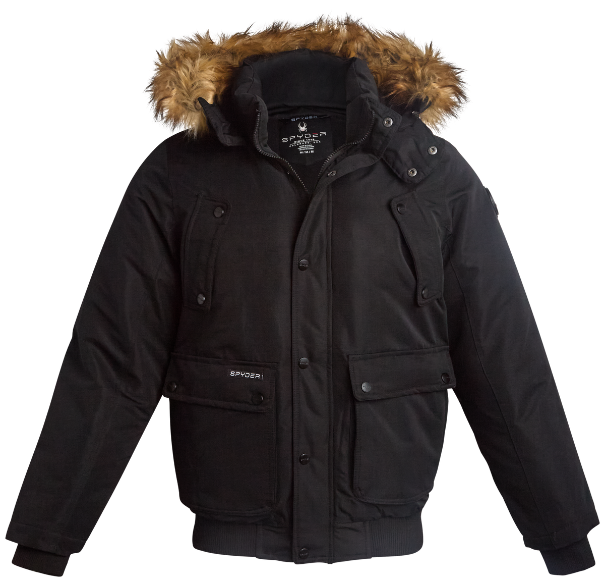 Men's Parka Jacket with Fur - Black