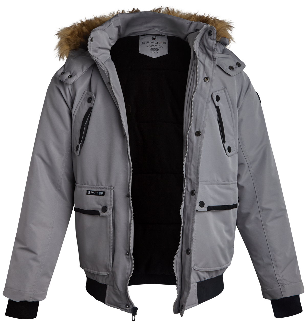 Men's Parka Jacket with Fur - Pewter