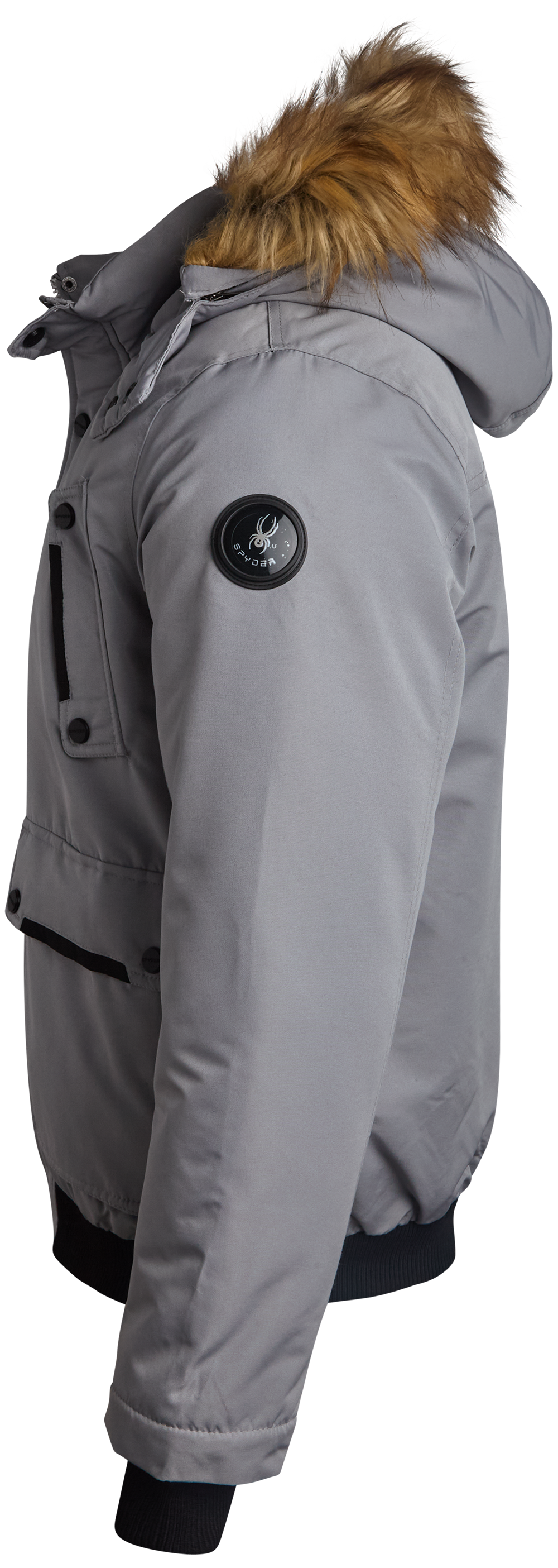 Men's Parka Jacket with Fur - Pewter