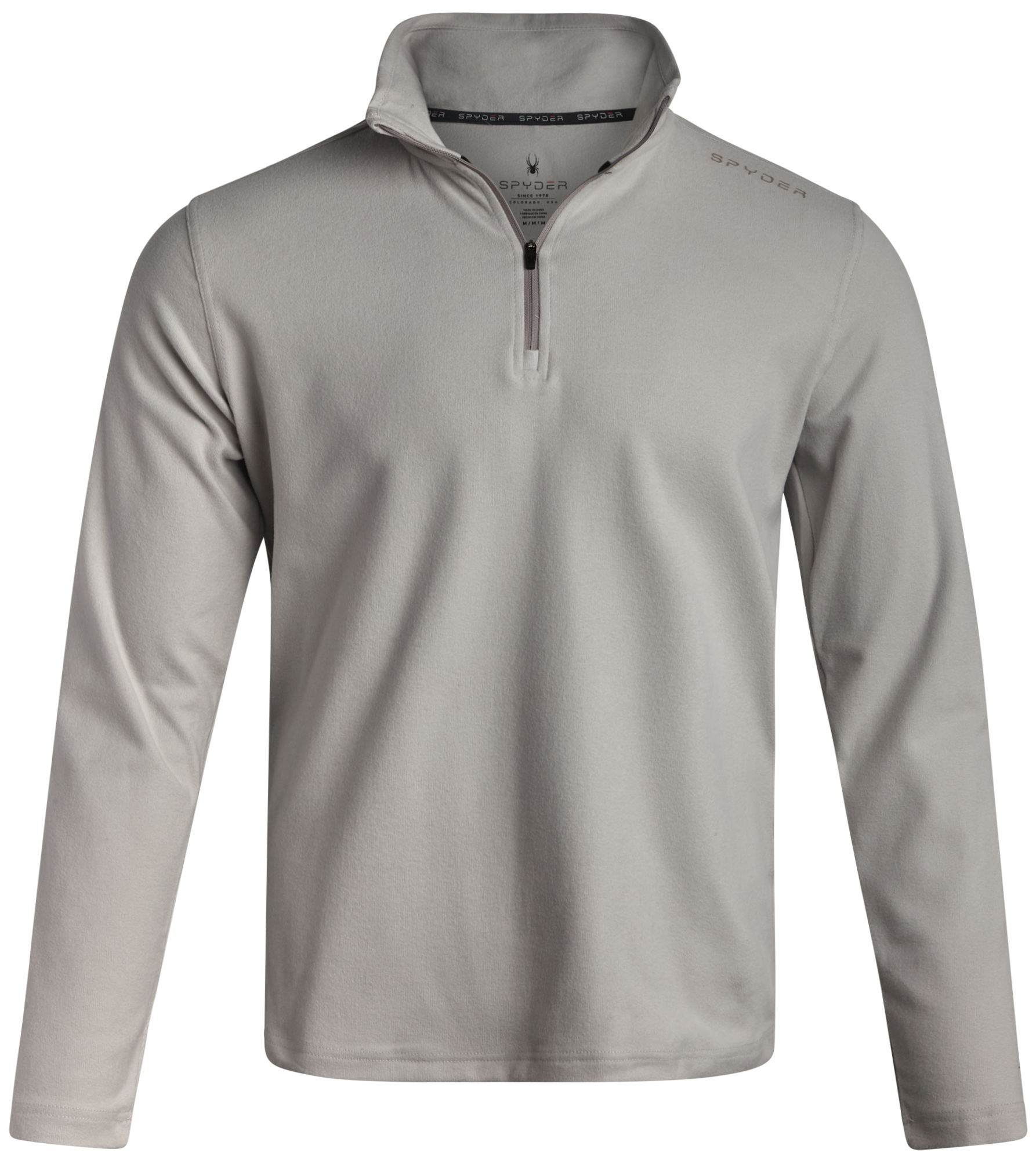 ジェラ Mens Brushed Vertical Stripe Quarter Zip - Heather Grey – Spyder