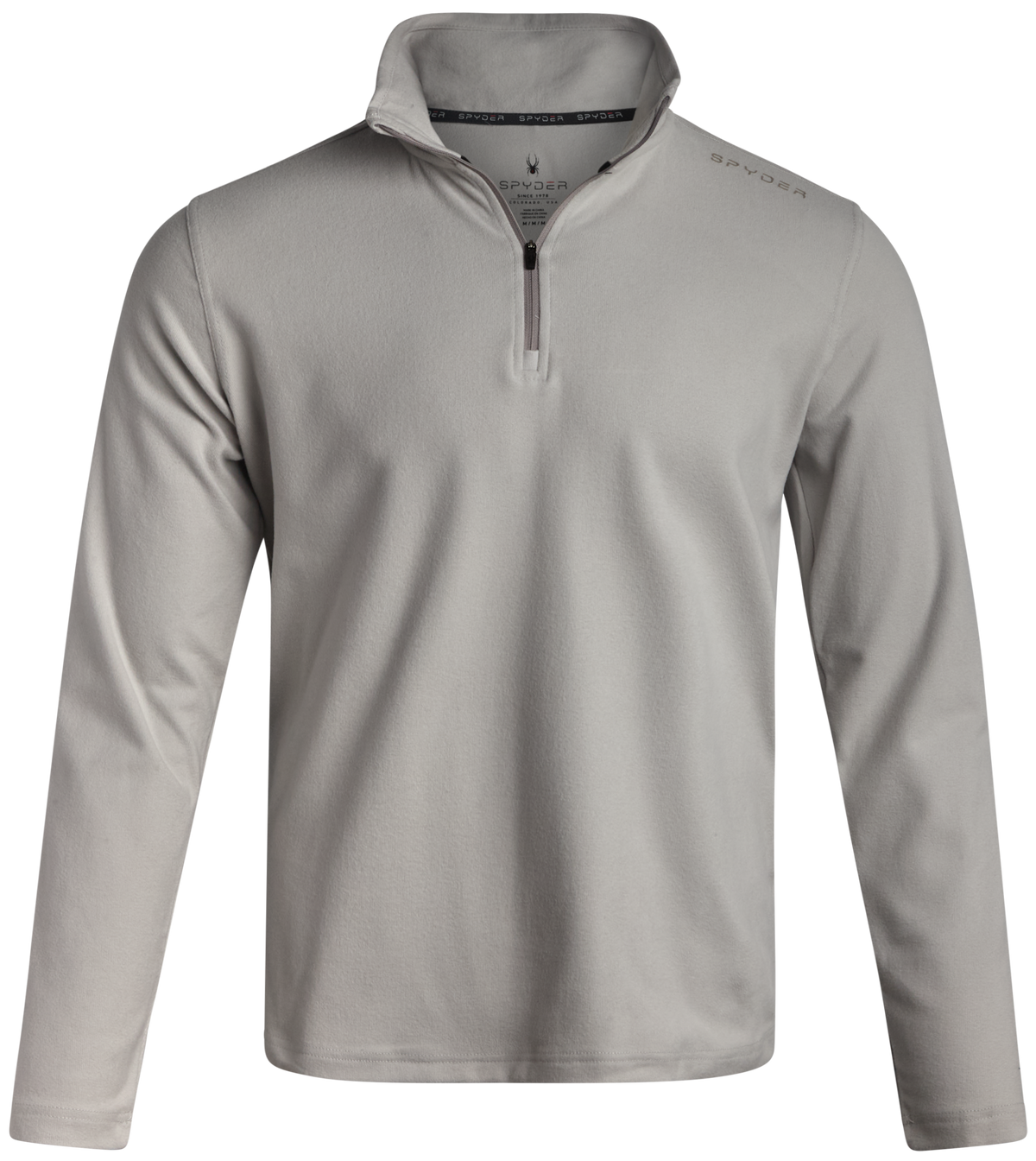 Men's Brushed Vertical Stripe Quarter Zip - Heather Grey