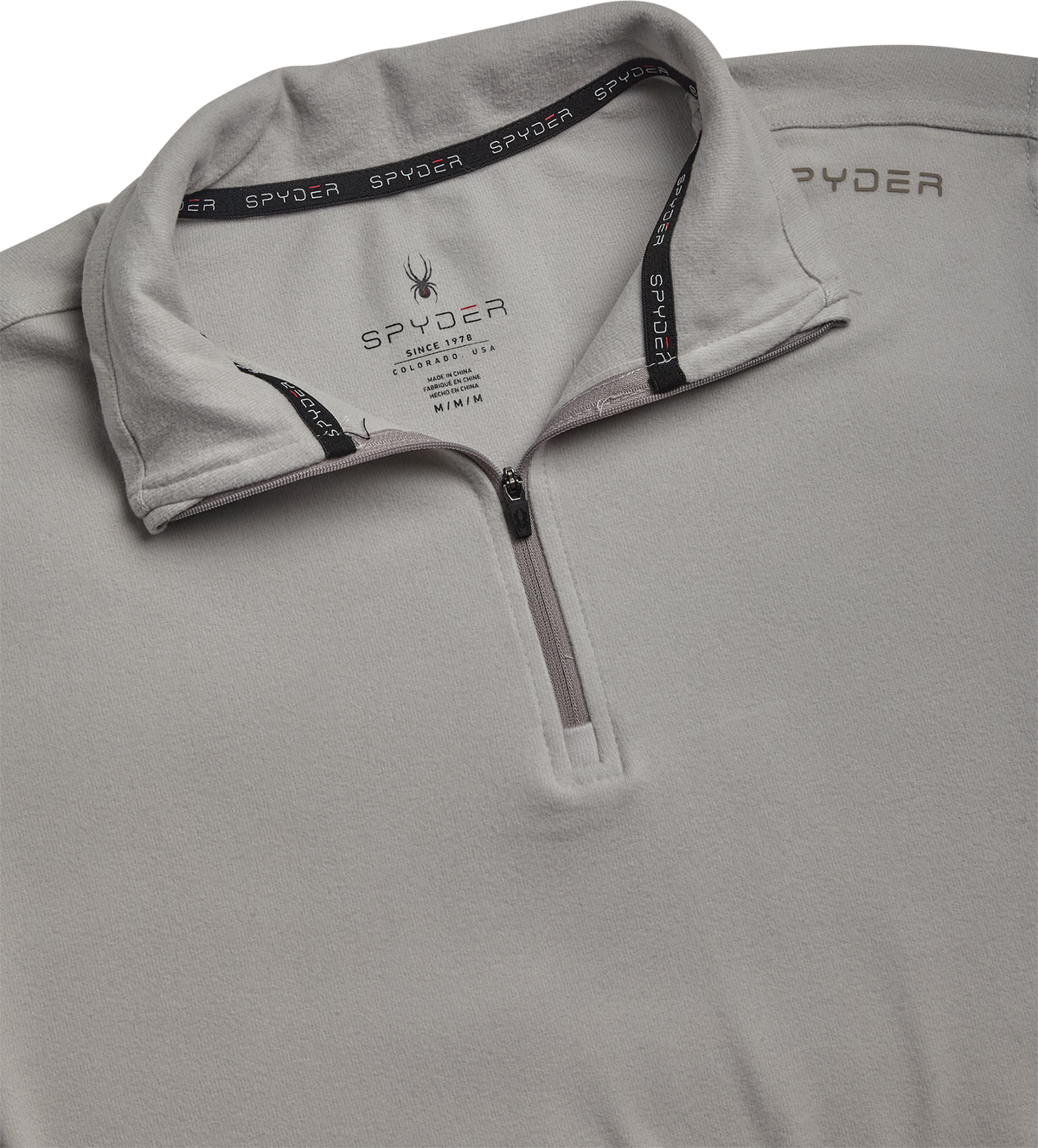 Men's Brushed Vertical Stripe Quarter Zip - Heather Grey