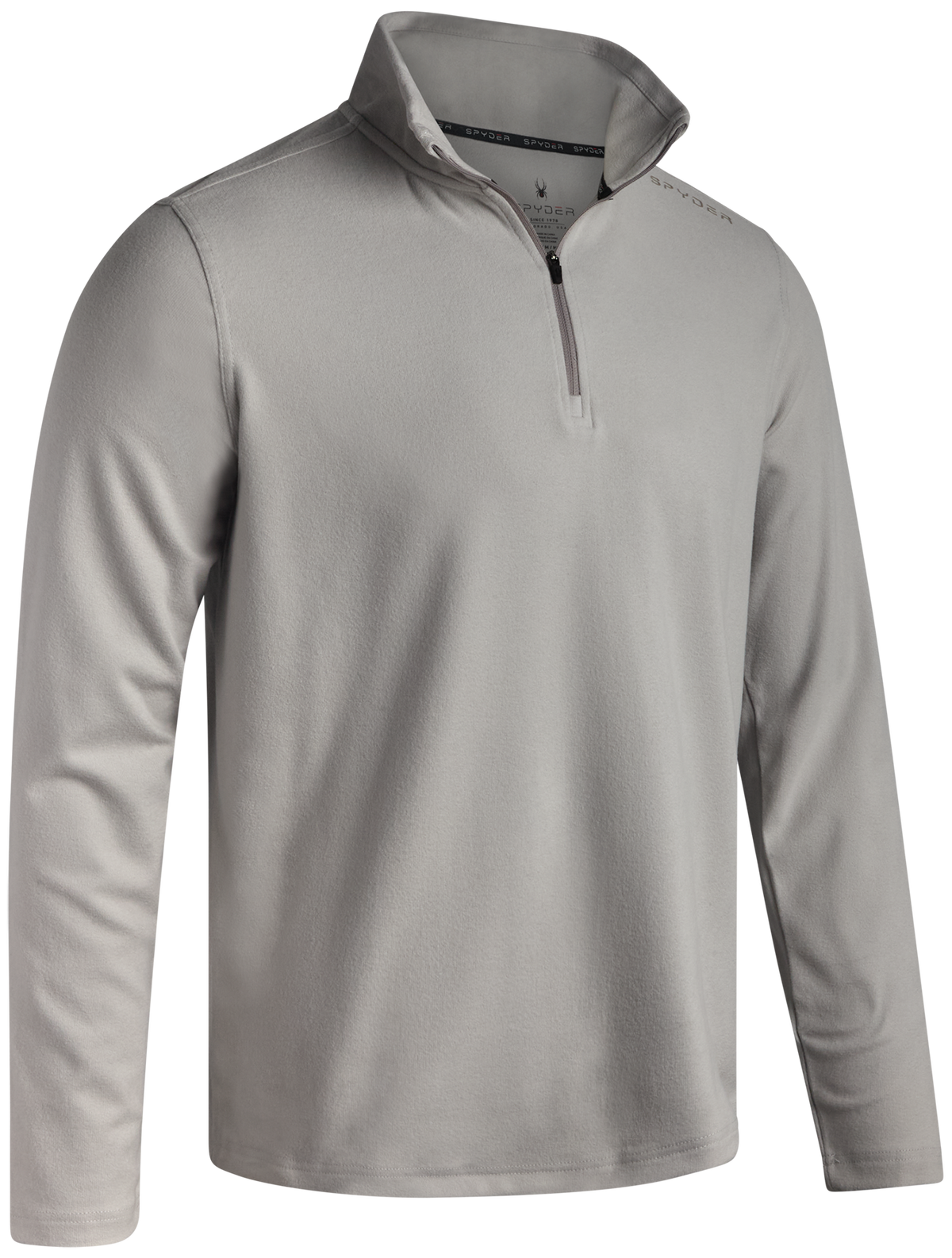 Men's Brushed Vertical Stripe Quarter Zip - Heather Grey