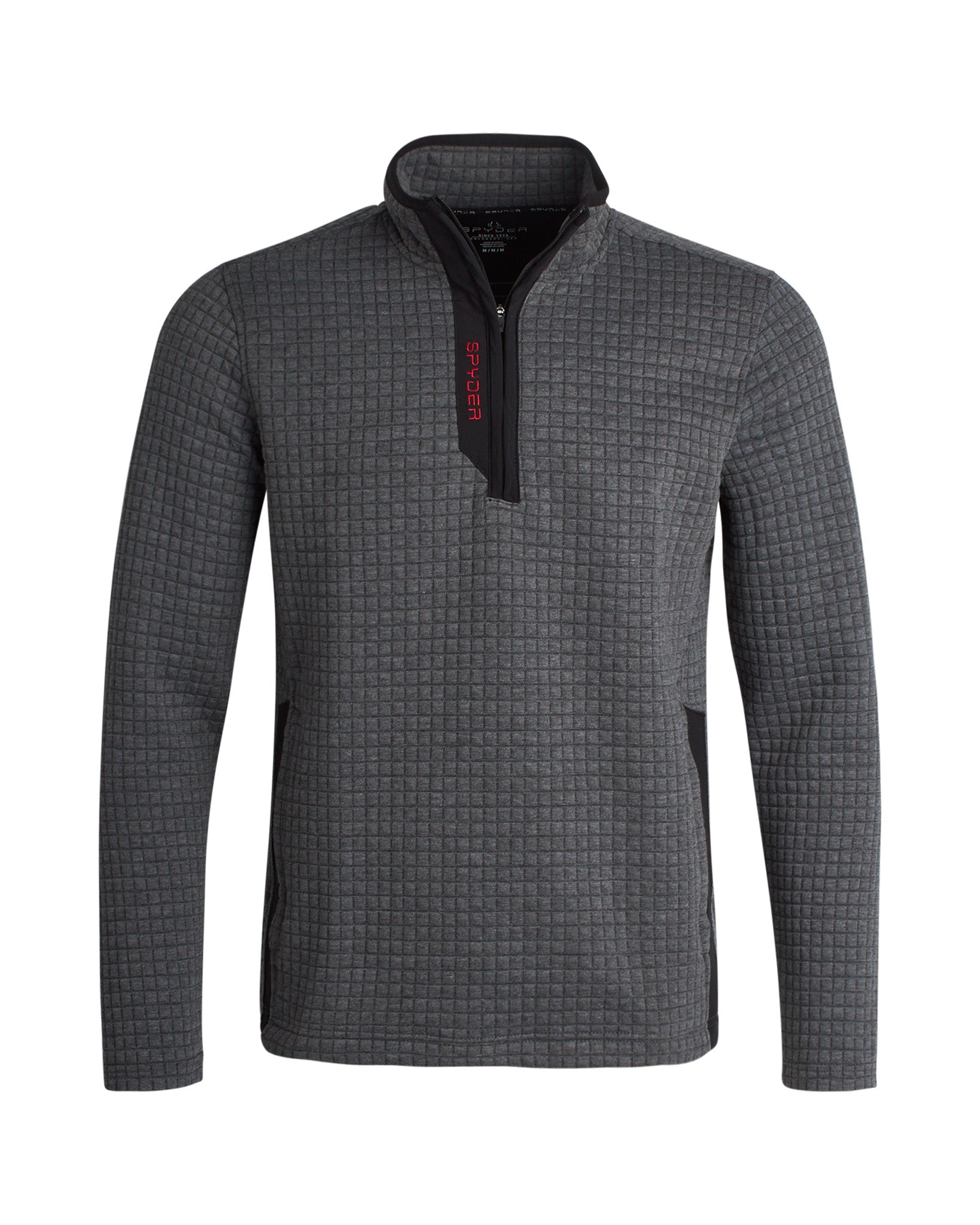  ビブ　M グレー Men's Box Quilt Quarter Zip - Grey – Spyder