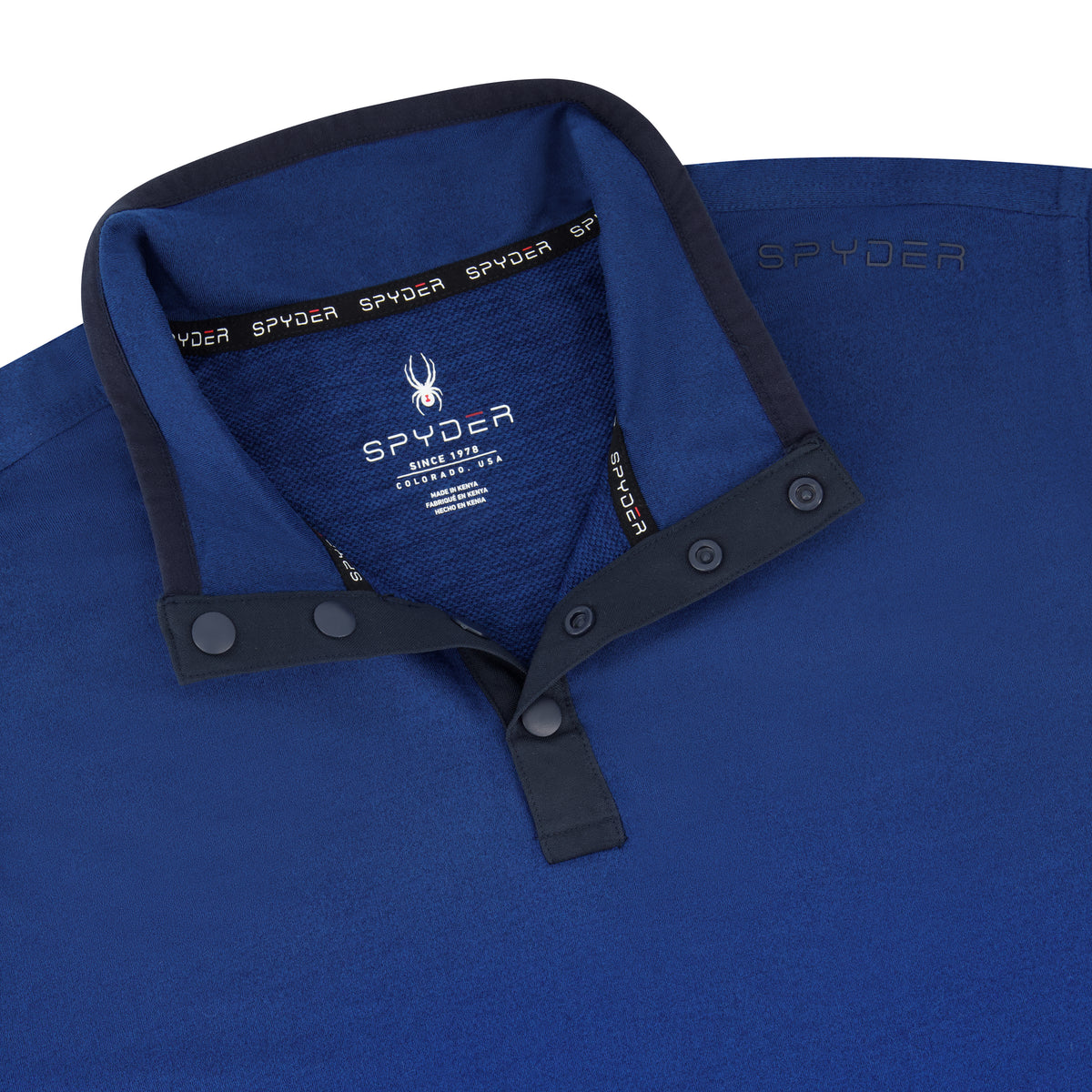 Men's Marled French Terry Quarter Snap - True Blue