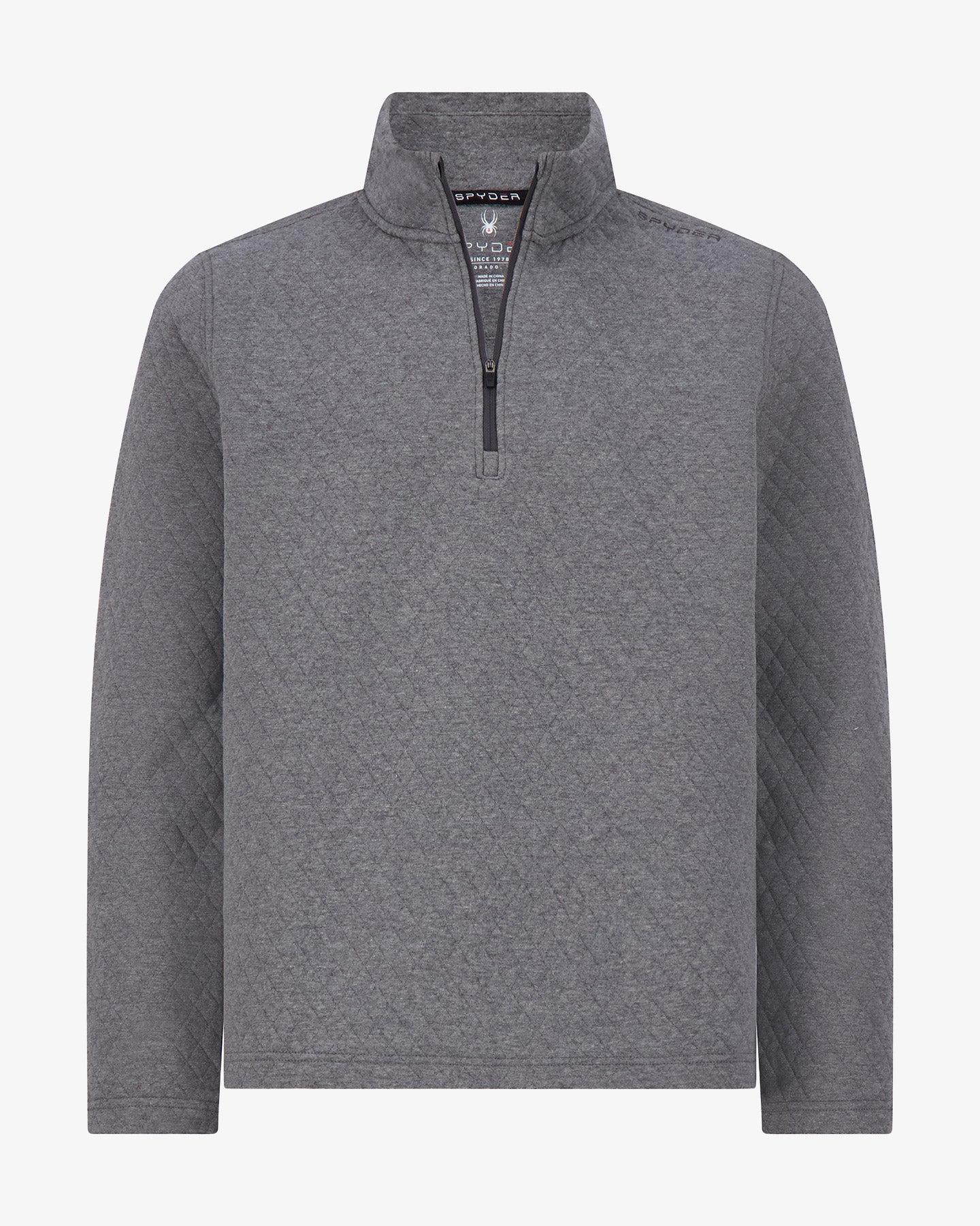 Men's Diamond Quilt Quarter Zip - Grey – Spyder