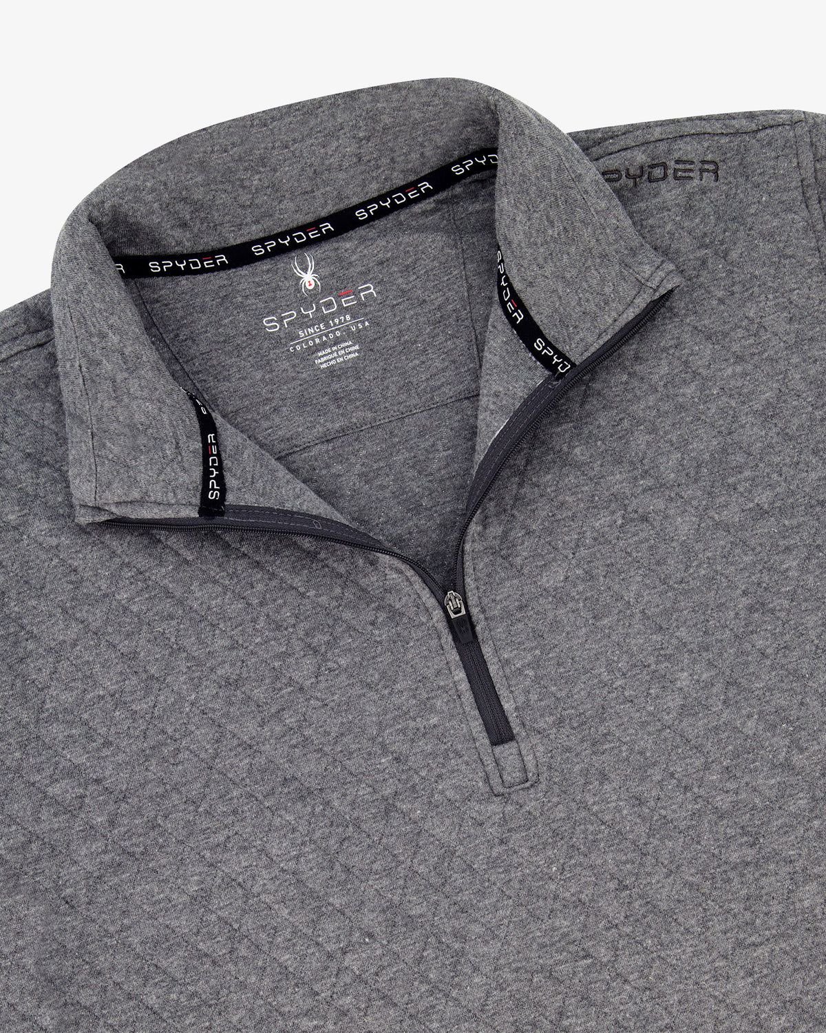 Men's Diamond Quilt Quarter Zip - Gray