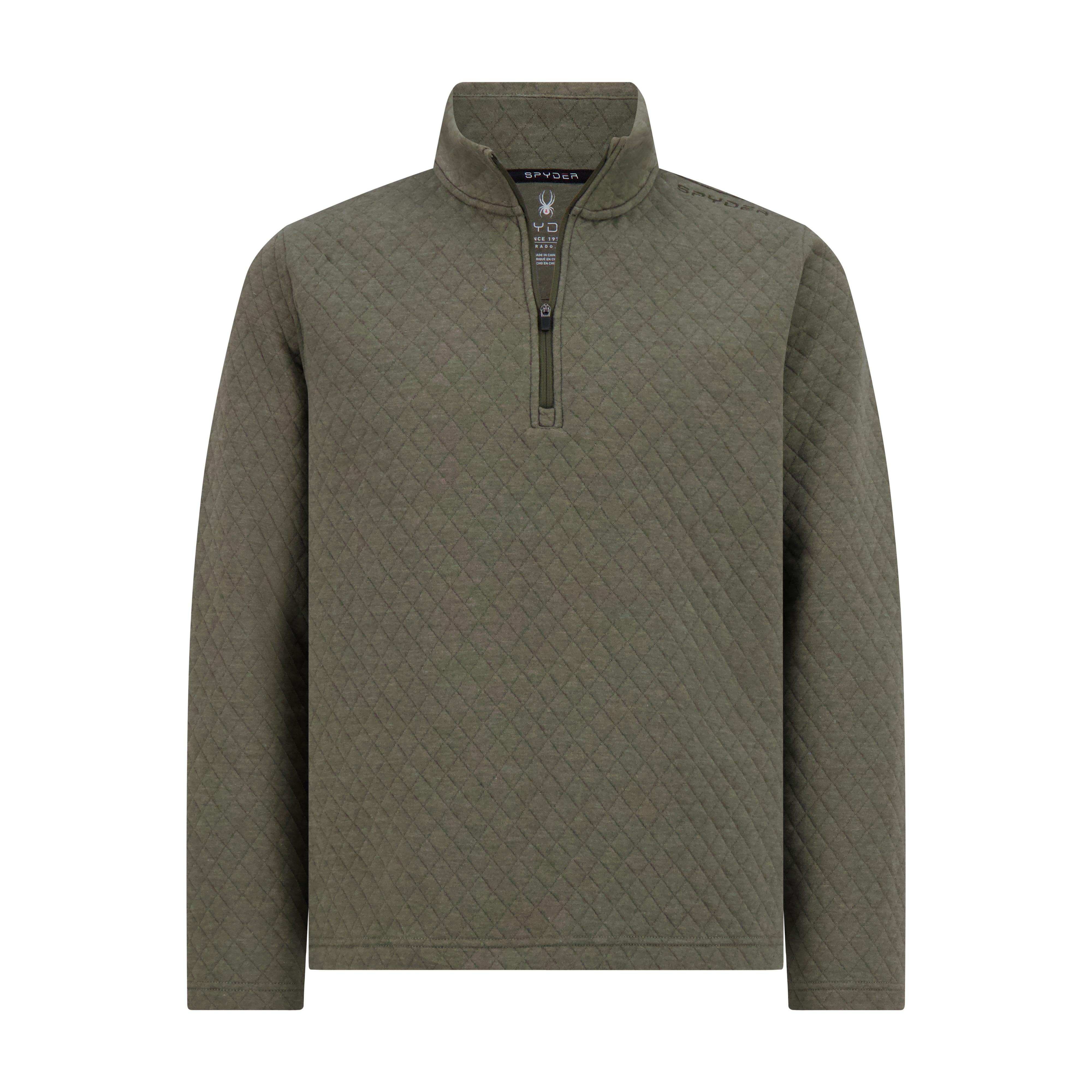 Men's Diamond Quilt Quarter Zip - Olive – Spyder