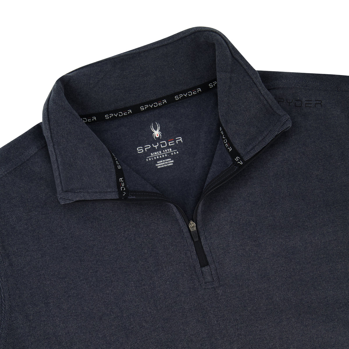 Men's Brushed Vertical Stripe Quarter Zip - Grey