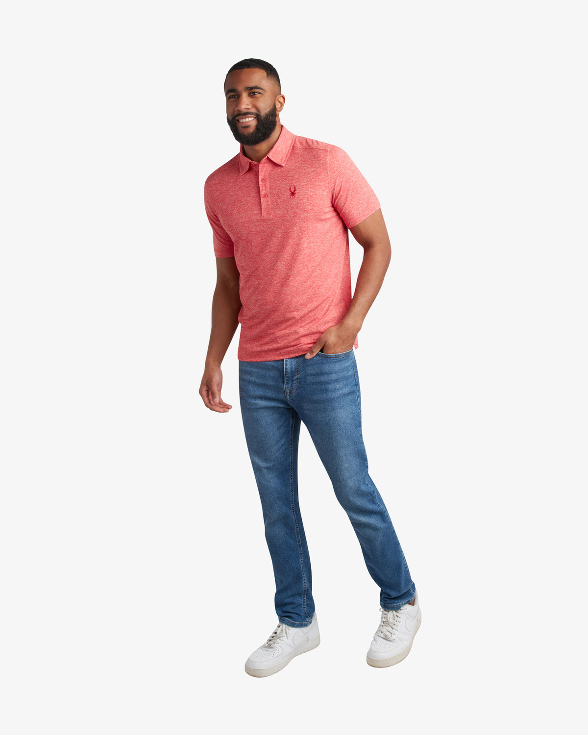 Men's Short Sleeve Jersey Polo - Spyder Red