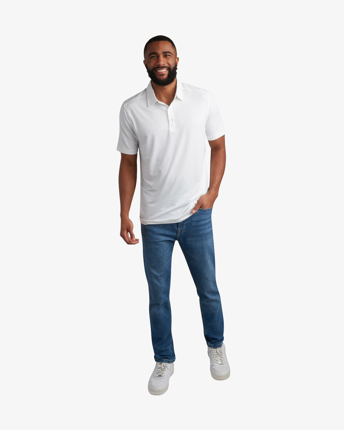 Men's Short Sleeve Jersey Polo - White