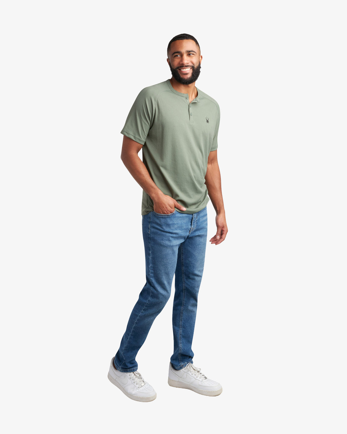 Men's Short Sleeve Henley - Spruce Green