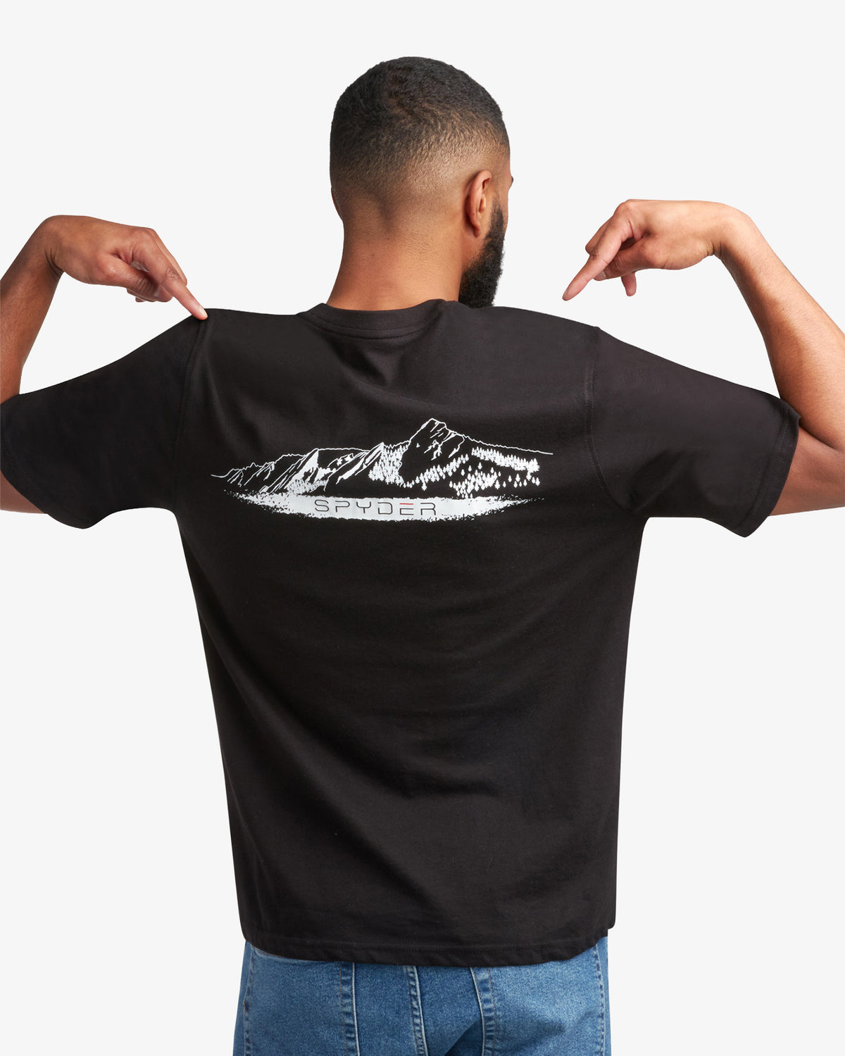 Men's Short Sleeve Mountain Tee - Black