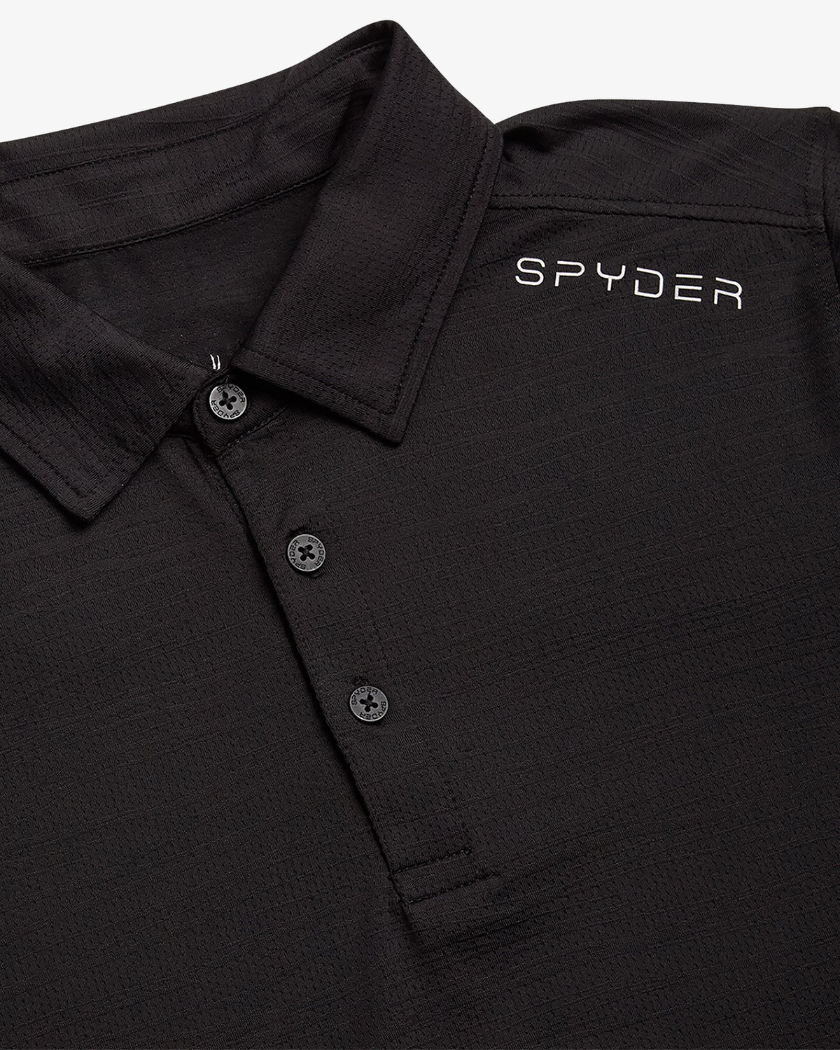 Men's Short Sleeve Jacquard Polo - Black