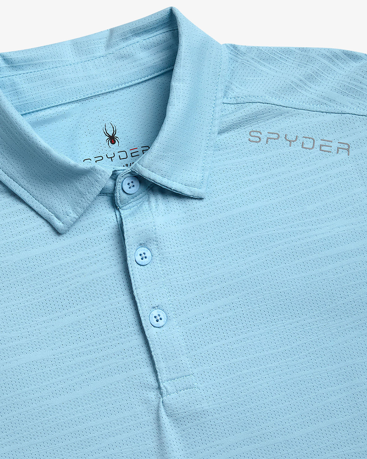 Men's Short Sleeve Jacquard Polo - Sky Blue