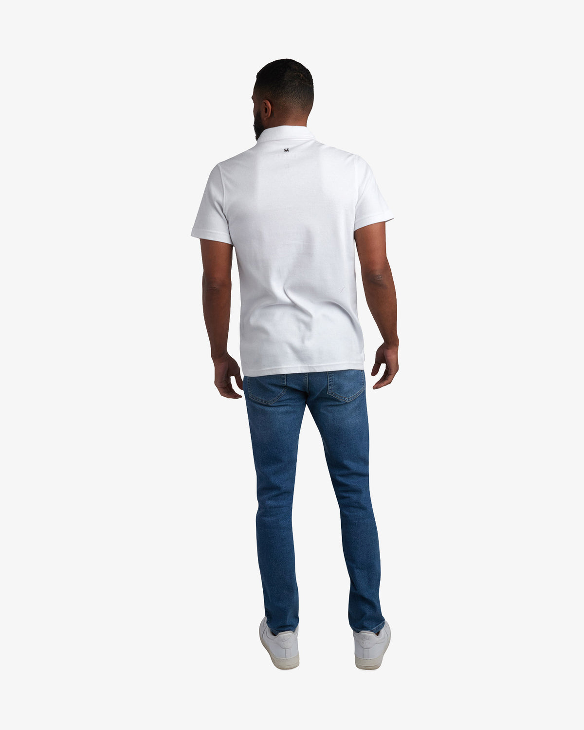 Men's Short Sleeve Color Block Polo - White