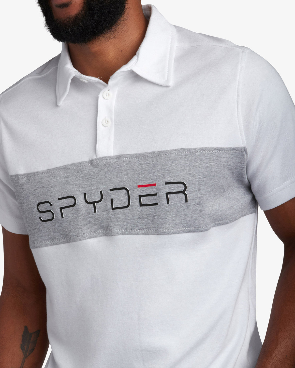 Men's Short Sleeve Color Block Polo - White