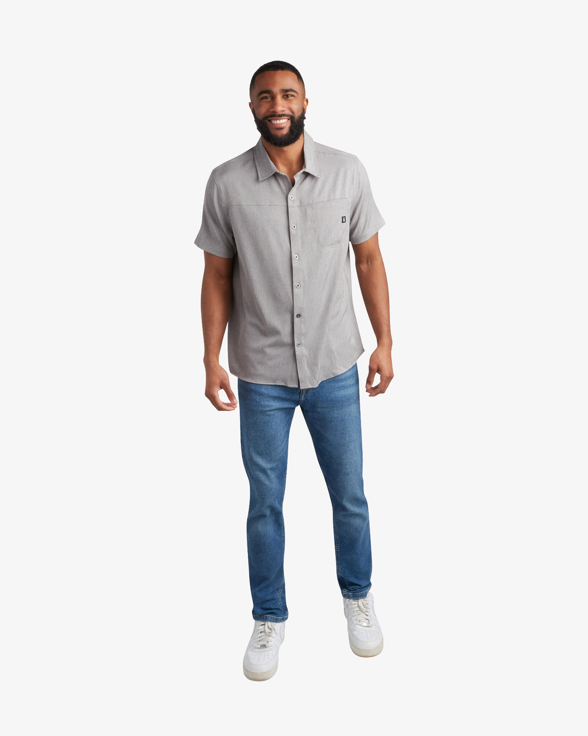 Men's Short Sleeve Mini Stripe Polo - Gray