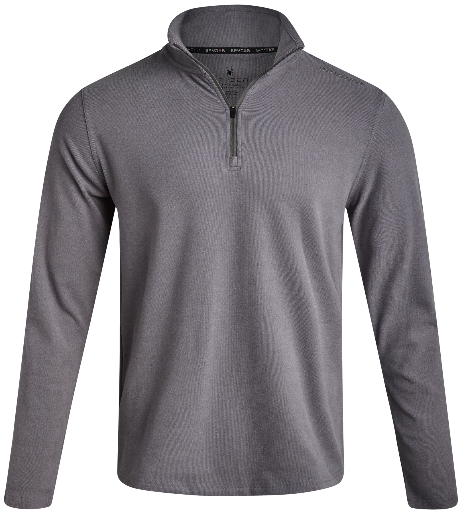 Mens Brushed Vertical Stripe Quarter Zip - Steel Grey – Spyder