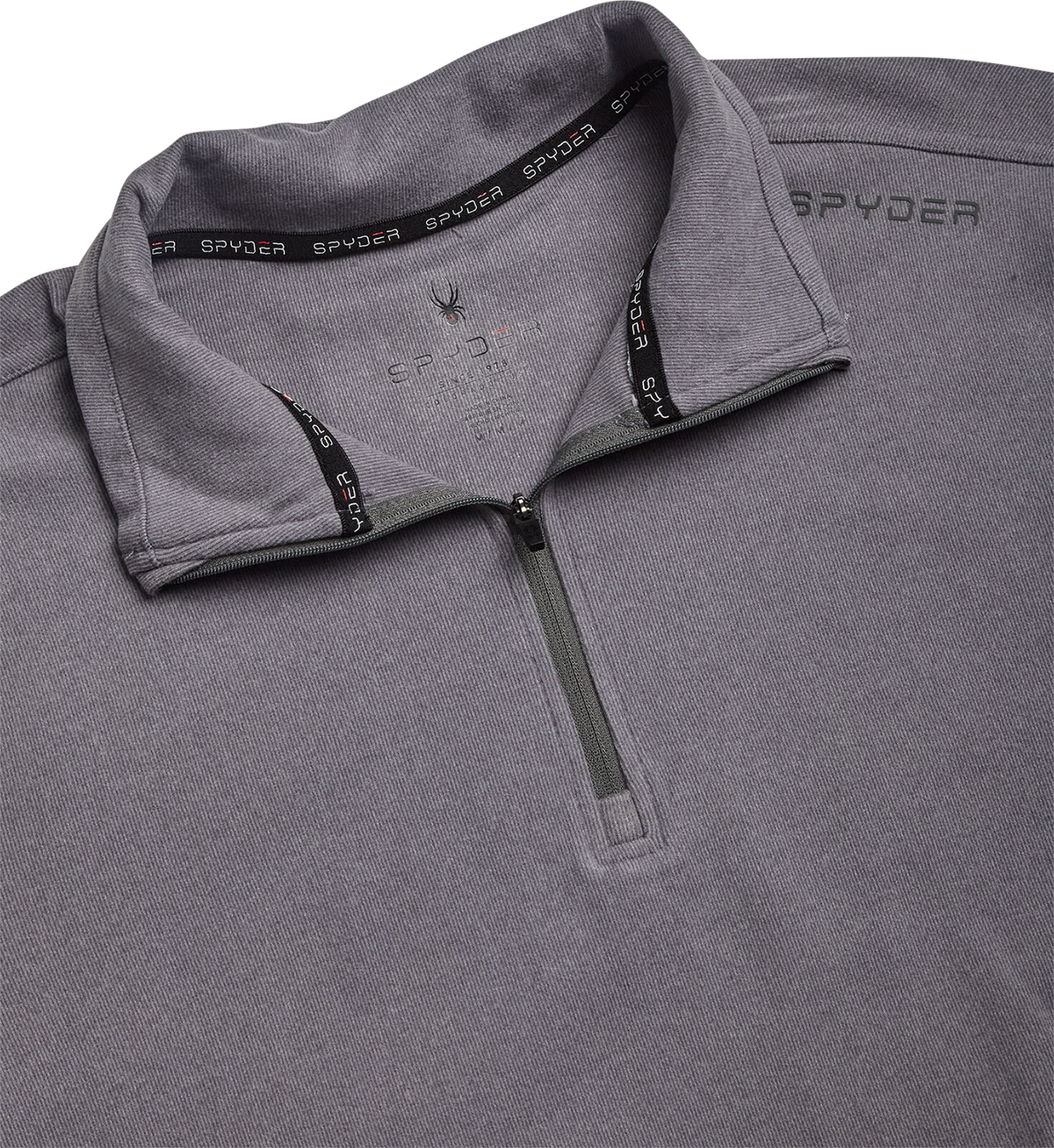 Men's Brushed Vertical Stripe Quarter Zip - Steel Grey