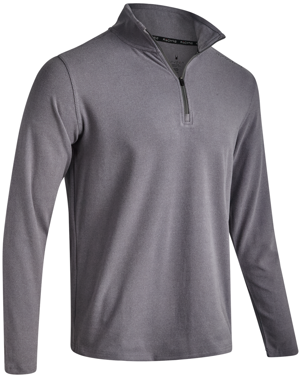 Men's Brushed Vertical Stripe Quarter Zip - Steel Grey