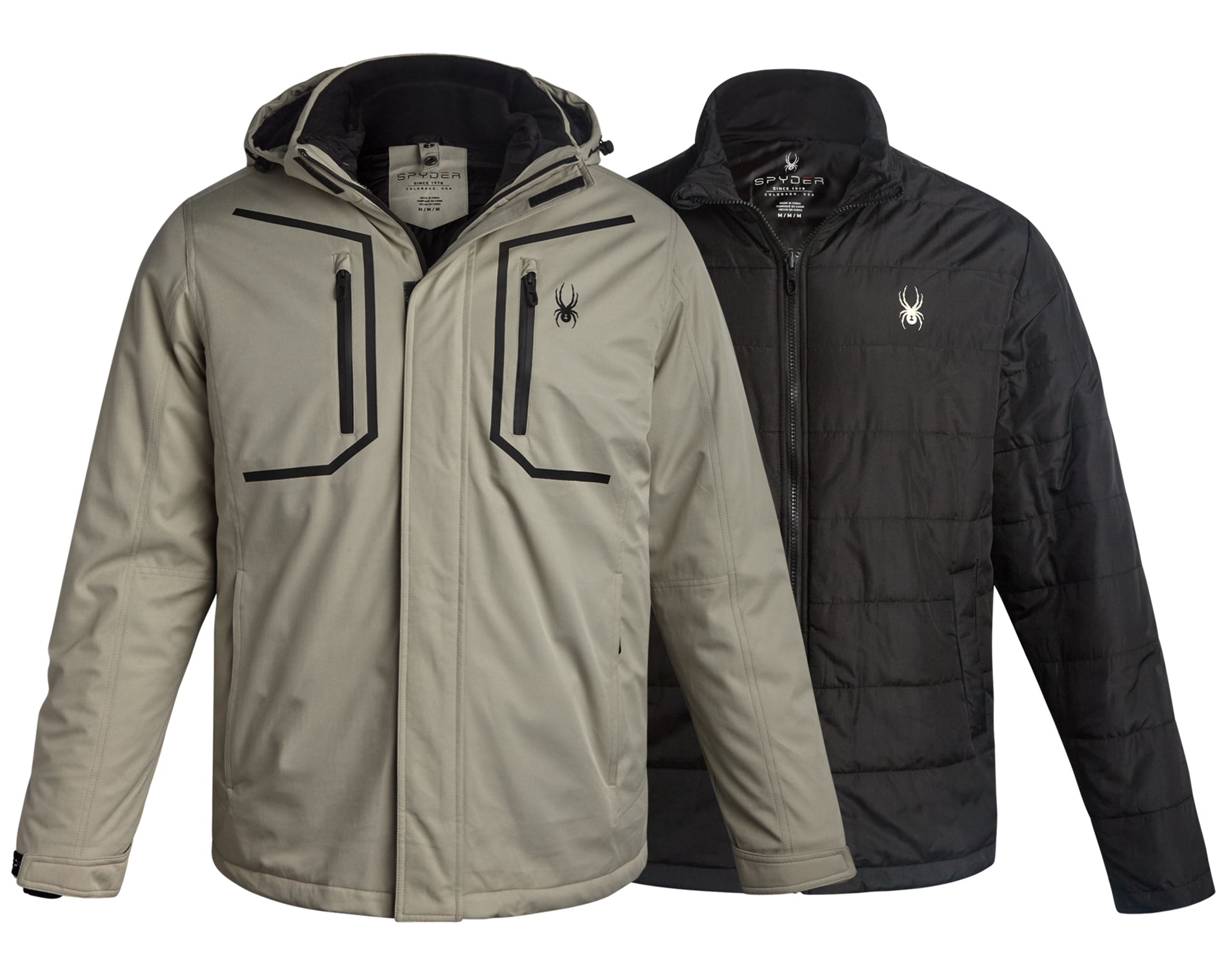 Mens 3 in 1 Jacket - Stone – Spyder