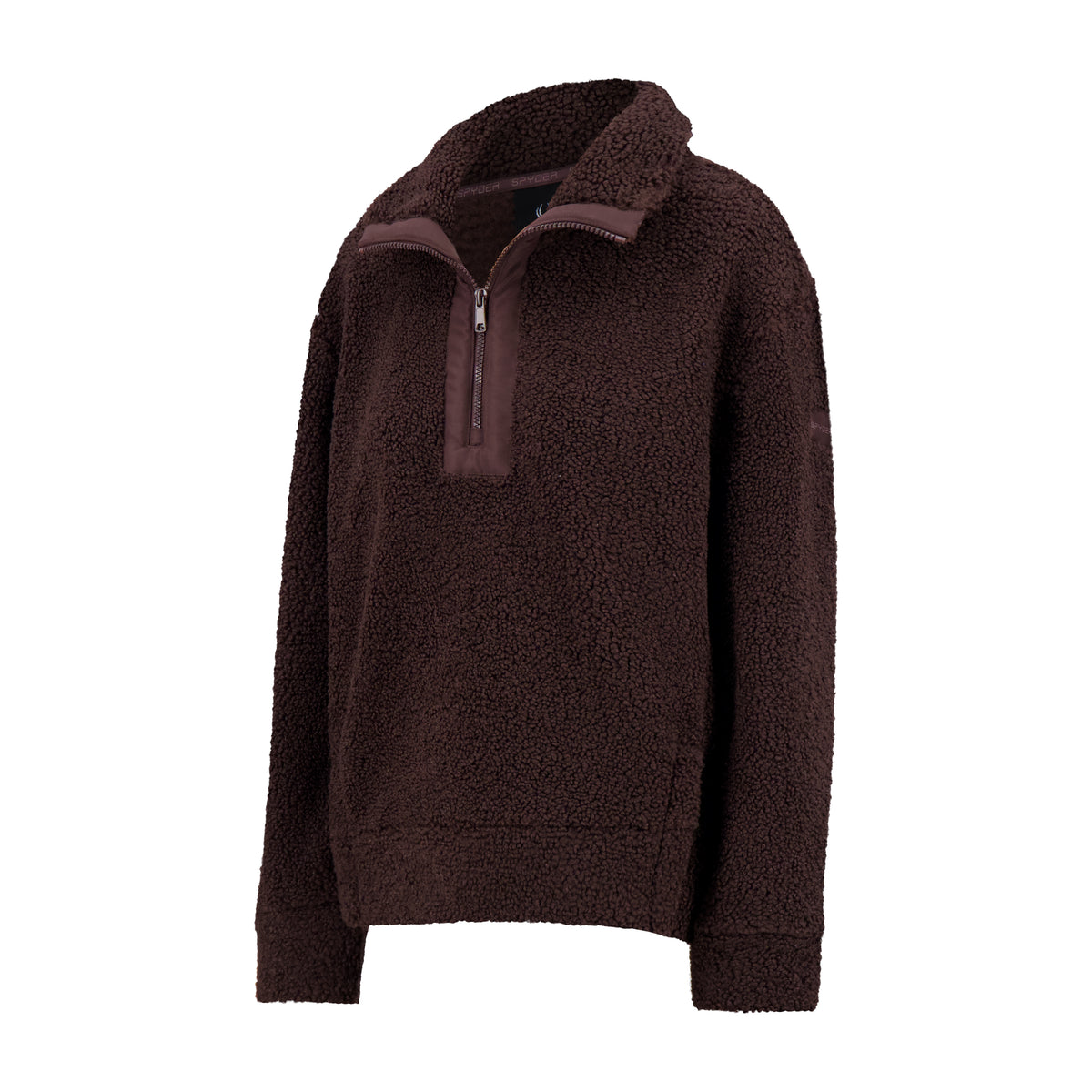 Women's Sherpa Quarter Zip Mock Neck - Cocoa