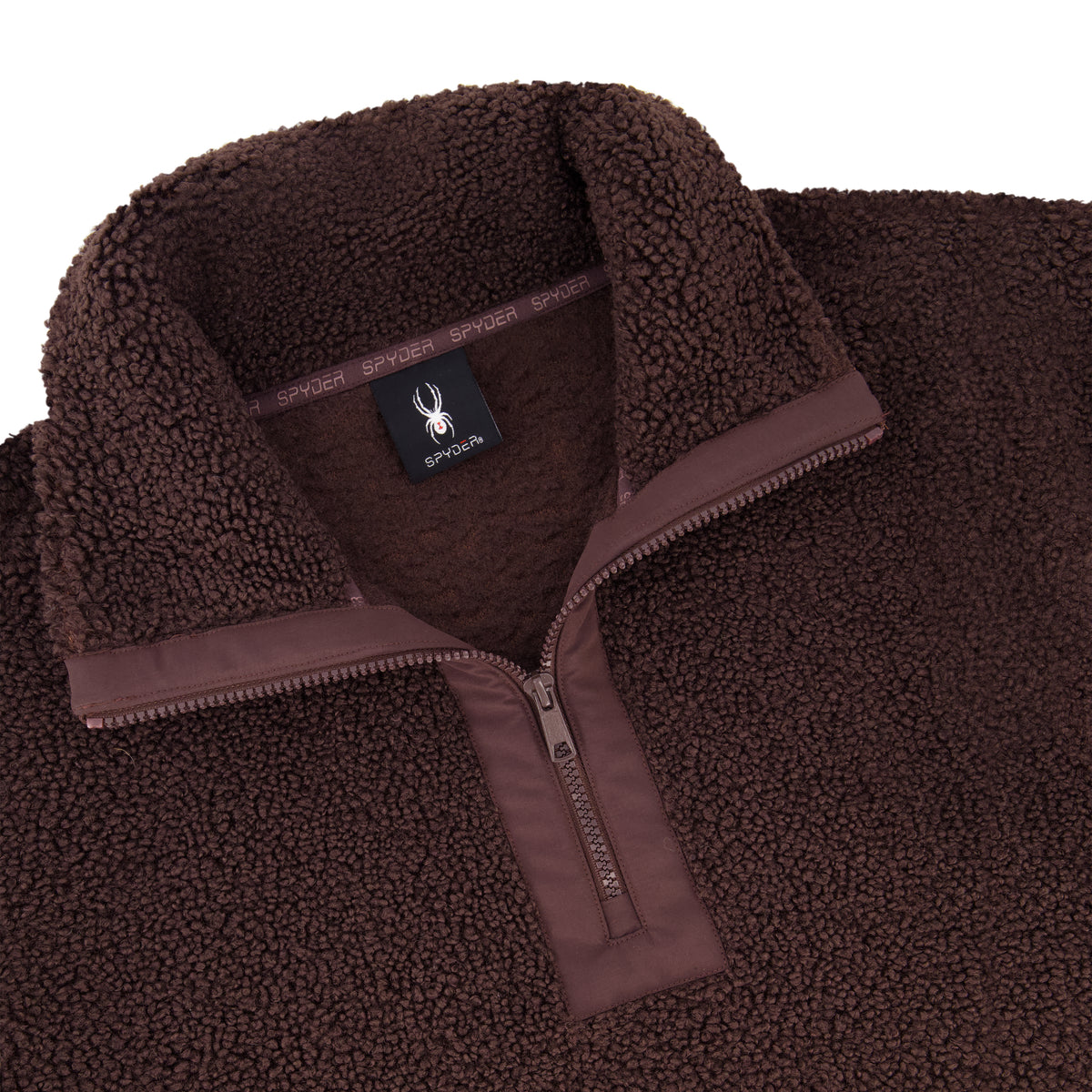 Women's Sherpa Quarter Zip Mock Neck - Cocoa