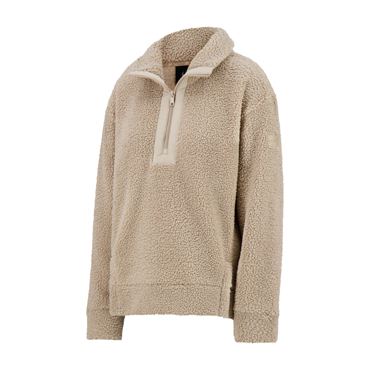 Women's Sherpa Quarter Zip Mock Neck - Sand