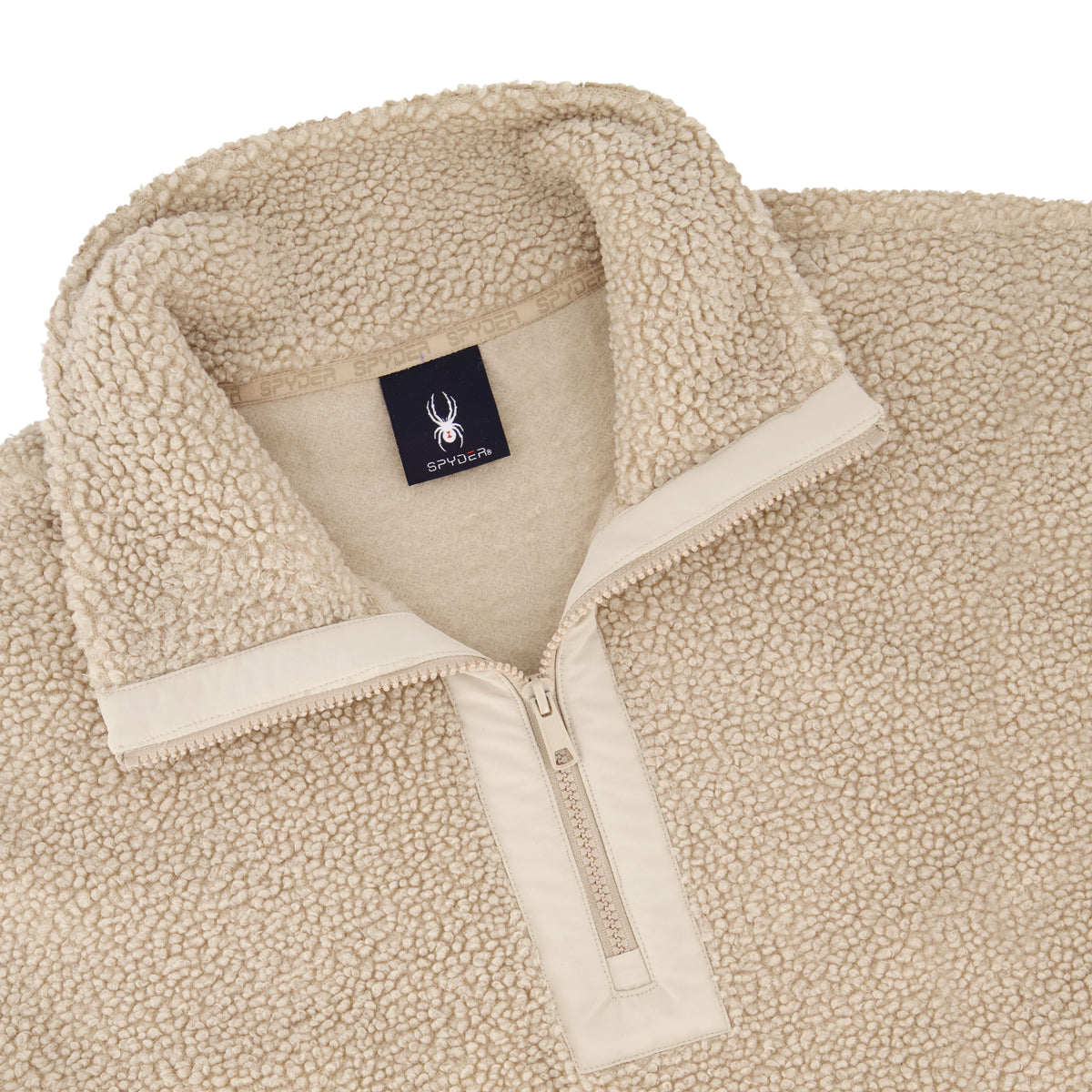 Women's Sherpa Quarter Zip Mock Neck - Sand