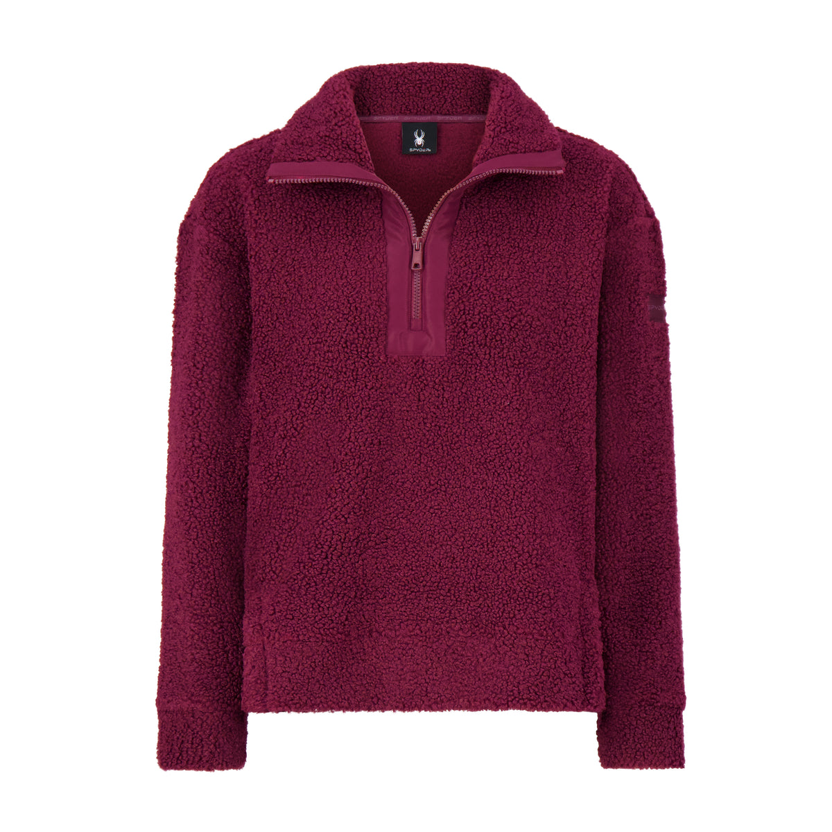 Women's Sherpa Quarter Zip Mock Neck - Wine