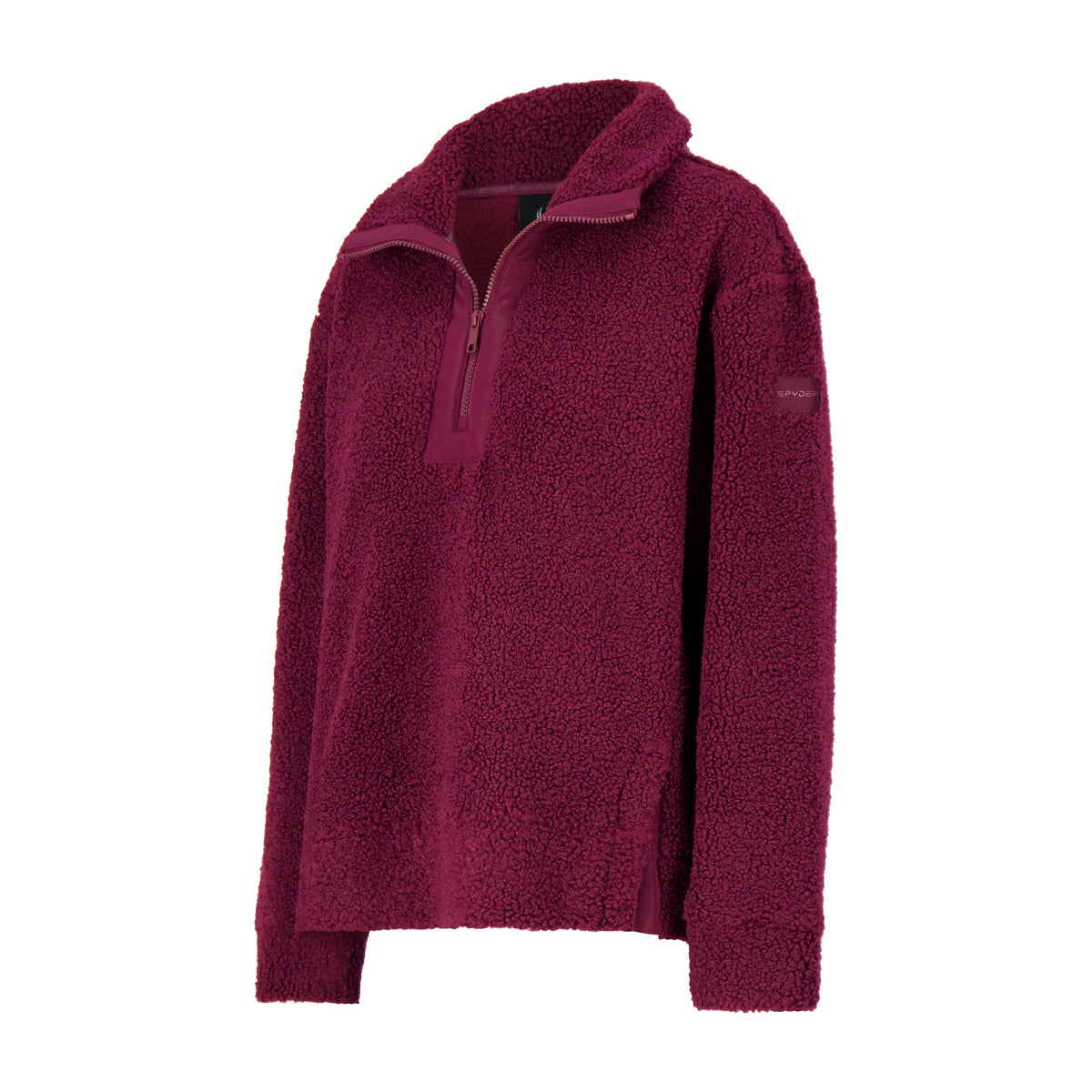 Women's Sherpa Quarter Zip Mock Neck - Wine
